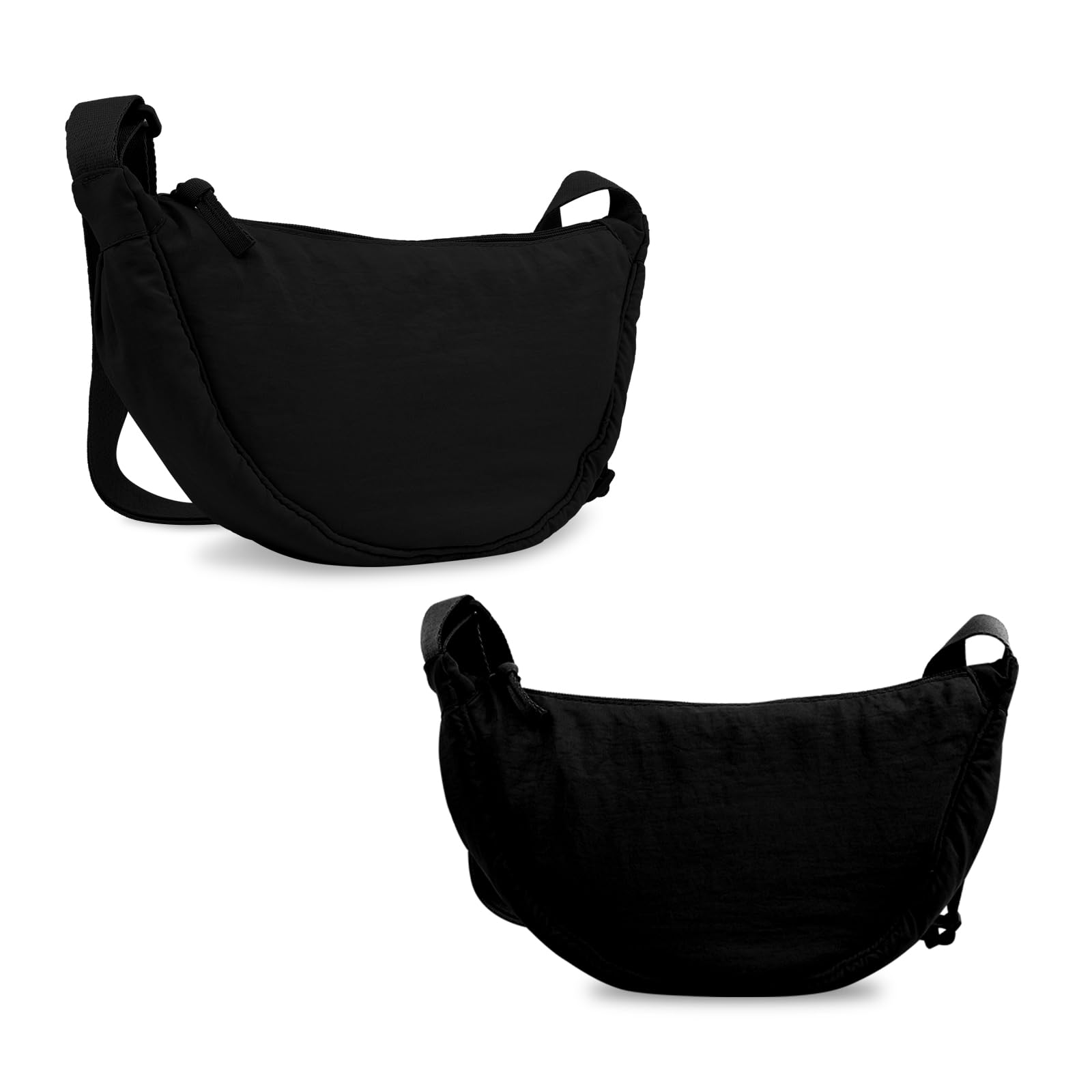 Nylon Crescent Crossbody Bag for Women Purses Trendy Men,Small Travel Sling Bag Hobo