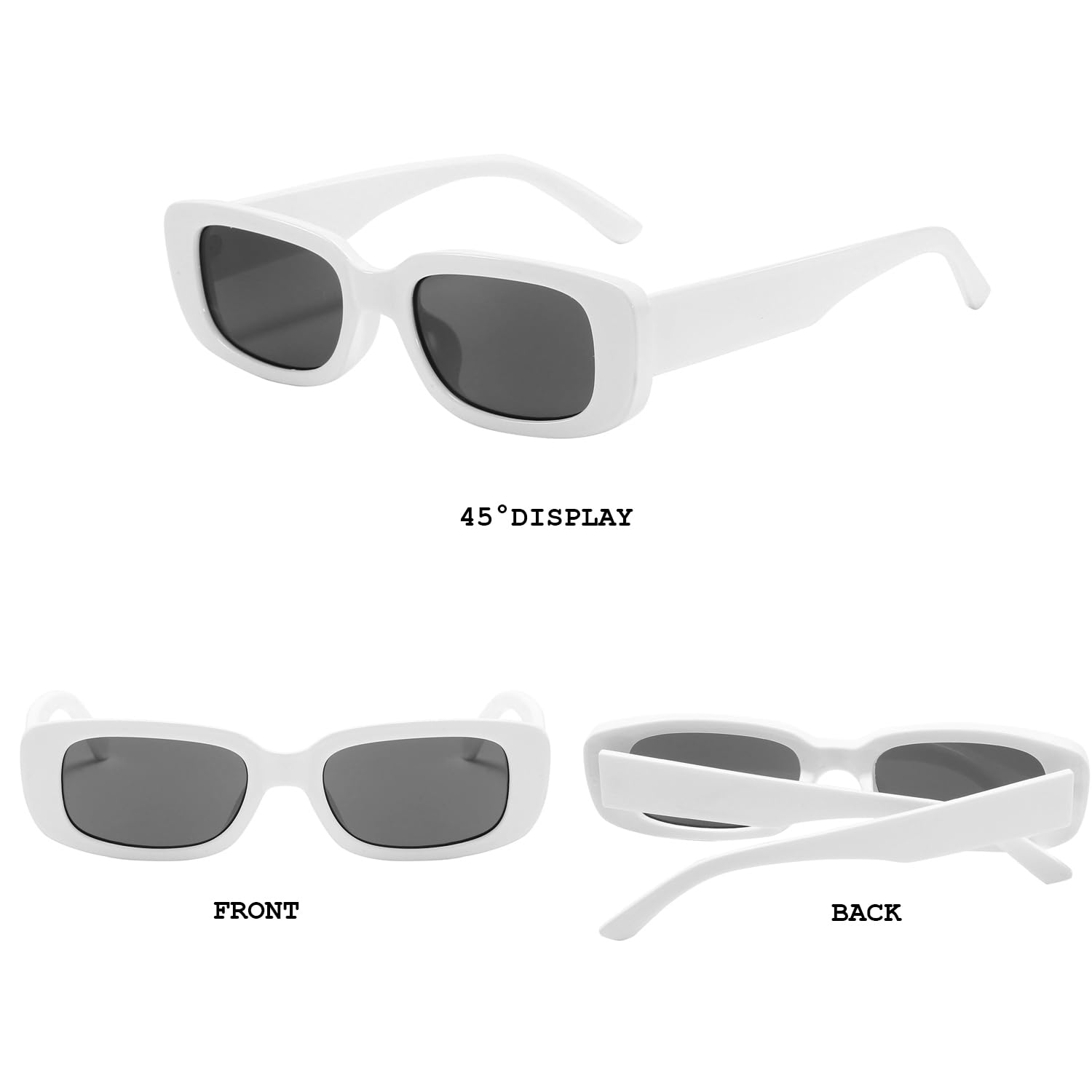 BUTABY Rectangle Sunglasses for Women Retro Driving Glasses 90’s Vintage Fashion Narrow Square Frame UV400 Protection