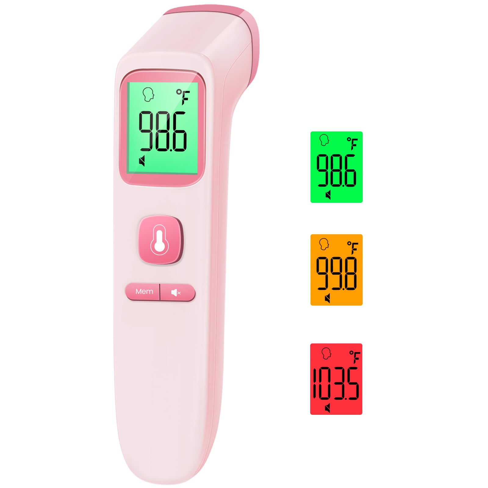 No-Touch Thermometer for Adults and Kids, Accurate Digital Baby Thermometer | 1s Fast Reading, Fever Alarm, Silent Mode, 35-Reading Memory, Forehead & Object Mode, AAA Battery Included, for Home & Clinic