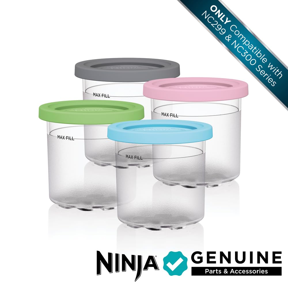 Ninja NC301 CREAMi Ice Cream Maker, for Gelato, Mix-ins, Milkshakes, Sorbet, Smoothie Bowls & More, 7 One-Touch Programs, with (2) Pint Containers & Lids, Compact Size, Perfect for Kids, Silver