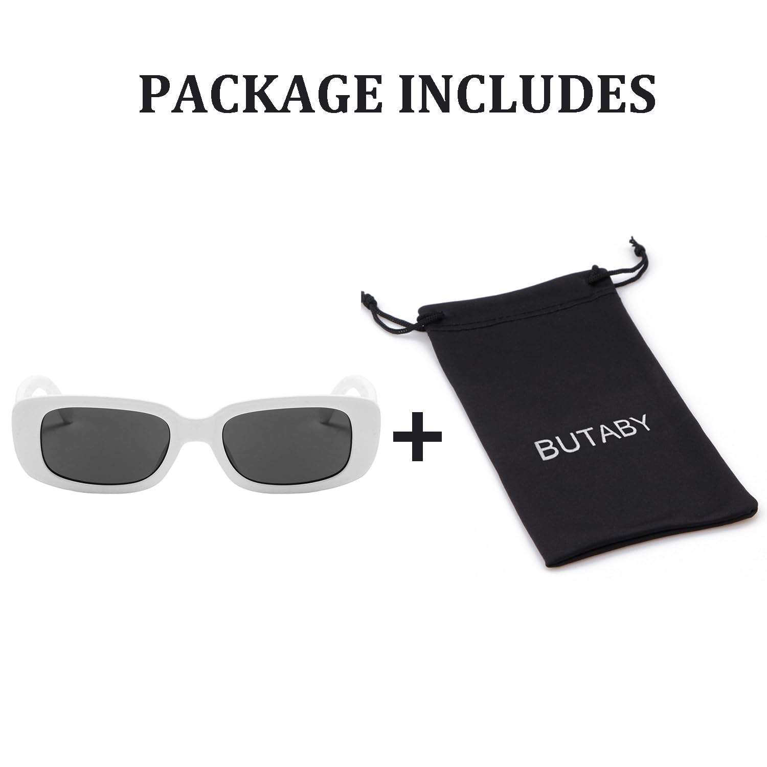 BUTABY Rectangle Sunglasses for Women Retro Driving Glasses 90’s Vintage Fashion Narrow Square Frame UV400 Protection
