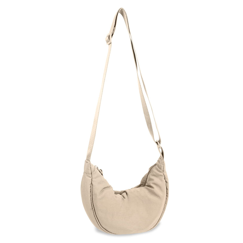 Nylon Crescent Crossbody Bag for Women Purses Trendy Men,Small Travel Sling Bag Hobo