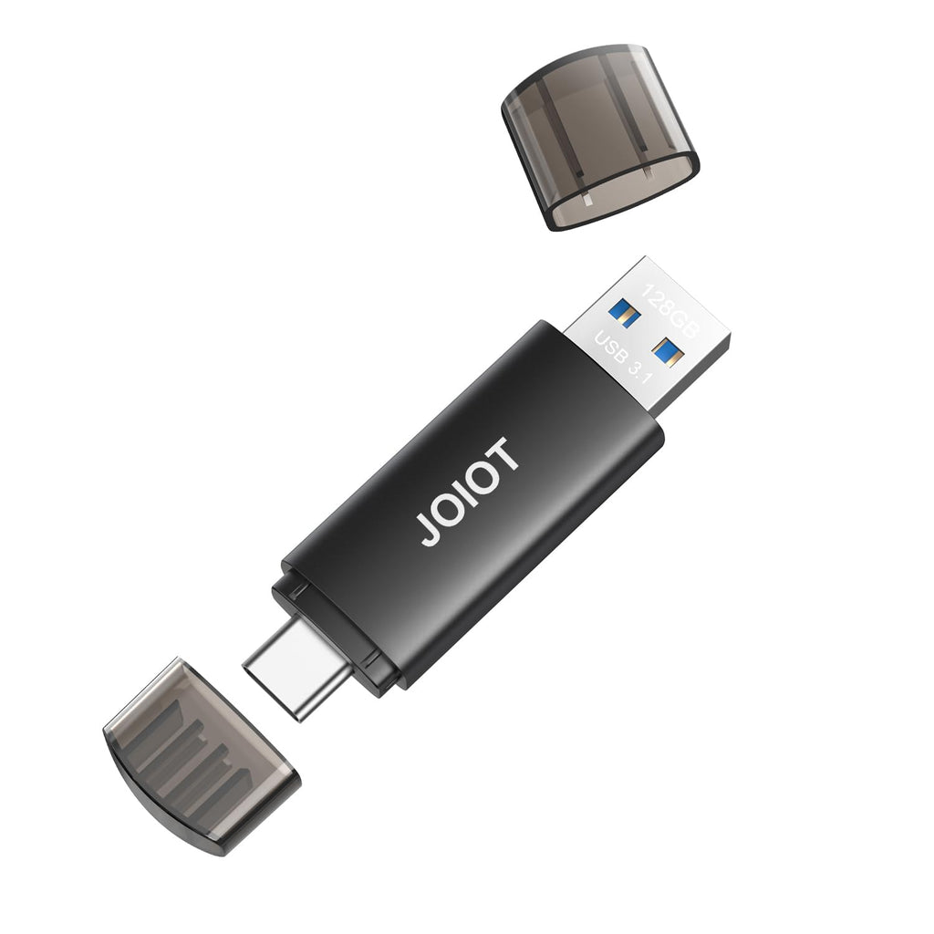 JOIOT 256GB USB C Flash Drive Dual USB 3.0 Type C + USB A Portable 2-in-1 Thumb Drive for Smartphone Tablet Computer Mac iPhone 15 Black