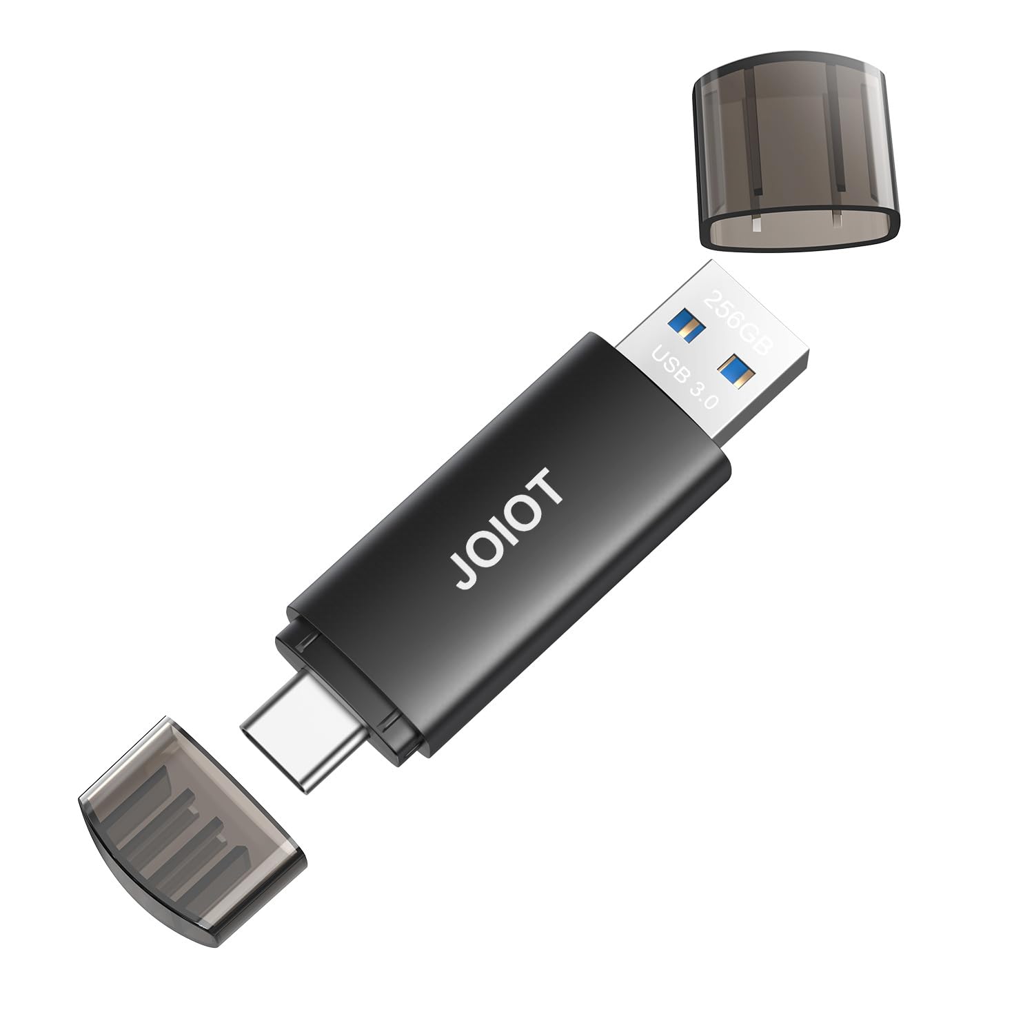 JOIOT 256GB USB C Flash Drive Dual USB 3.0 Type C + USB A Portable 2-in-1 Thumb Drive for Smartphone Tablet Computer Mac iPhone 15 Black