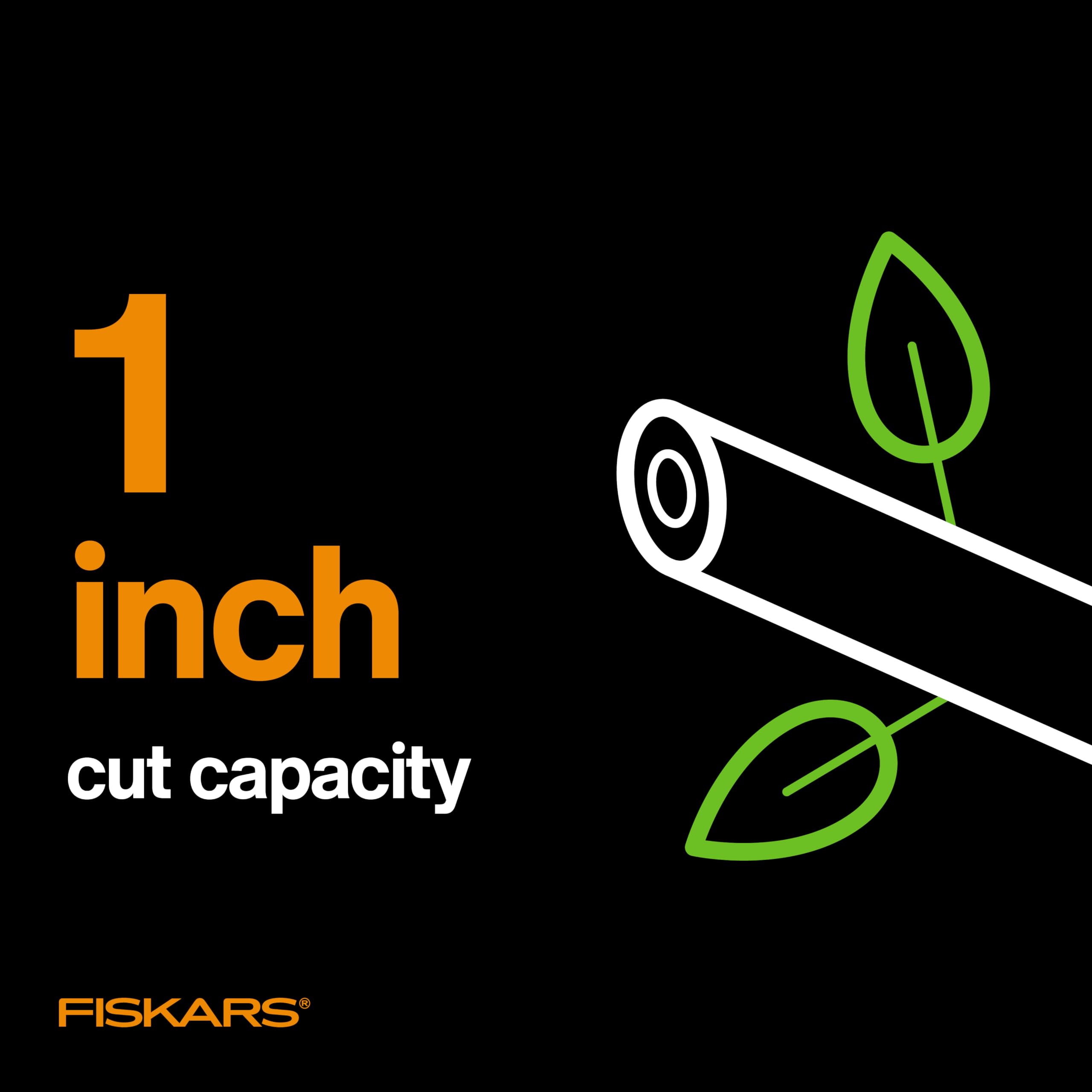 Fiskars Bypass Pruning Shears, 5/8" Cut Capacity Gardening Scissors, Self-Cleaning Sap Groove Prevents Sticking, Non-Slip Grip for Cutting Stems & Branches, Sharp Steel Blades w/ Low-Friction Coating