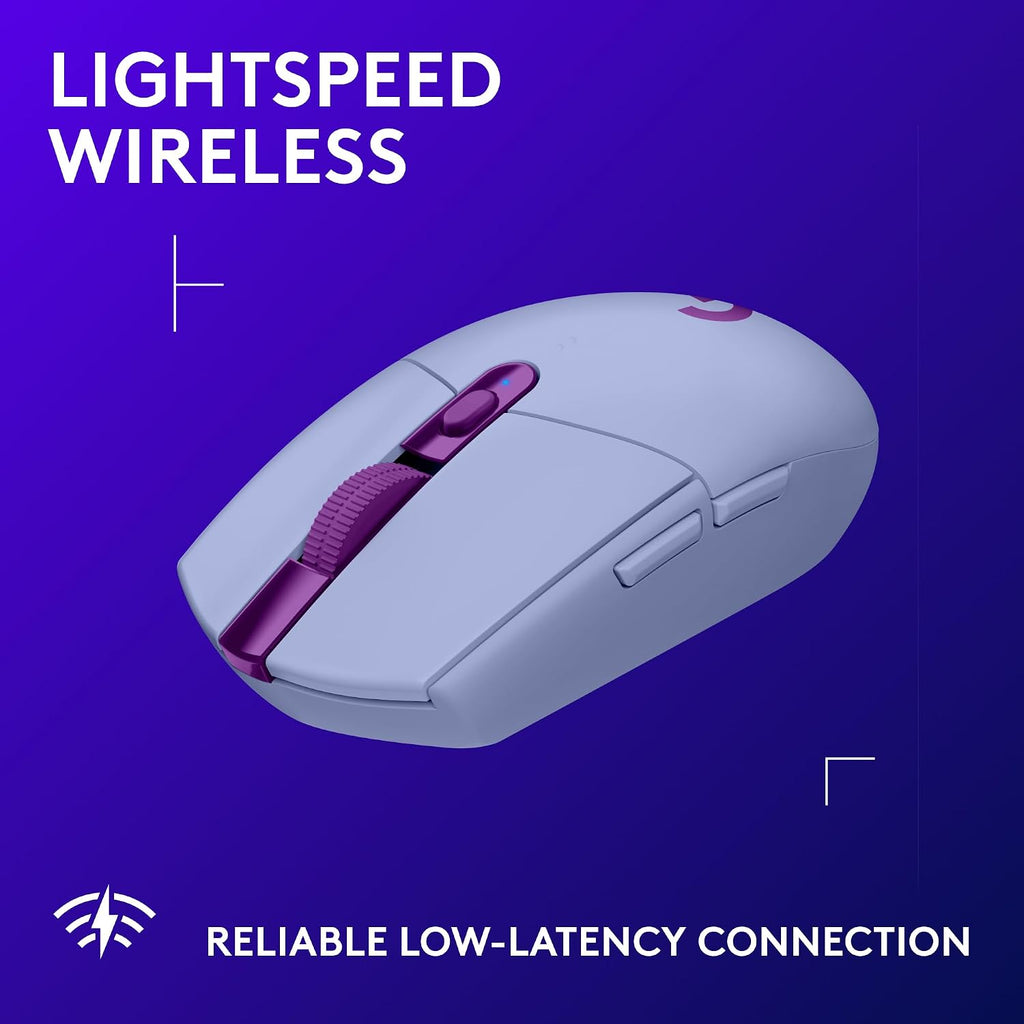Logitech G305 Lightspeed Wireless Gaming Mouse, Hero Sensor, 12,000 DPI, Lightweight, 6 Programmable Buttons, 250h Battery, On-Board Memory, Compatible with PC, Mac - Black