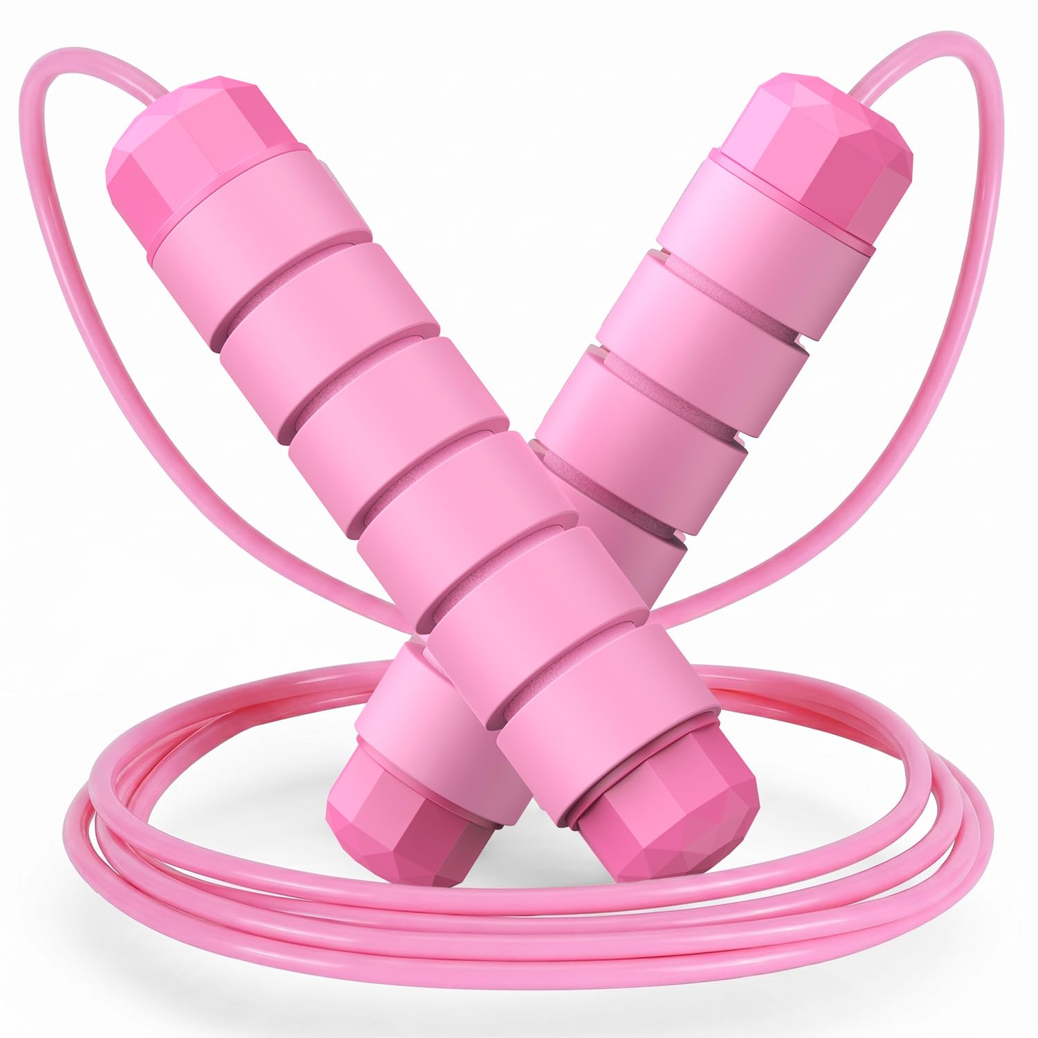 Jump Rope, Tangle-Free Rapid Speed Jumping Rope Cable with Ball Bearings for Women, Men, and Kids, Adjustable Steel Jump Rope with Foam Handles for Home Gym Exercise Fitness Workout Equipment & Slim Body