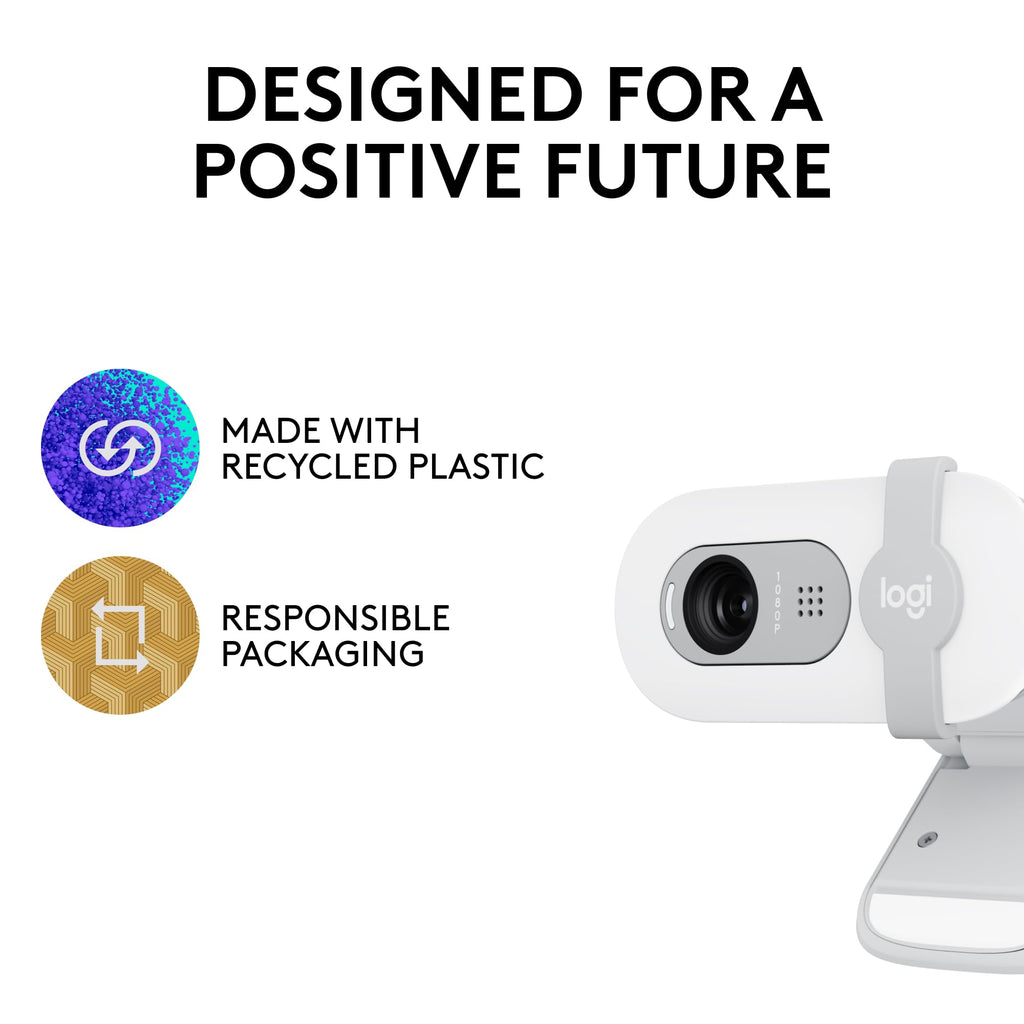 Logitech Brio 101 Full HD 1080p Webcam for Meetings, Streaming, Desktop, Laptop, PC - Built-in Mic, Shutter, Works with Zoom, Microsoft Teams, Nintendo Switch 2’s new GameChat Mode, USB-A,-Black