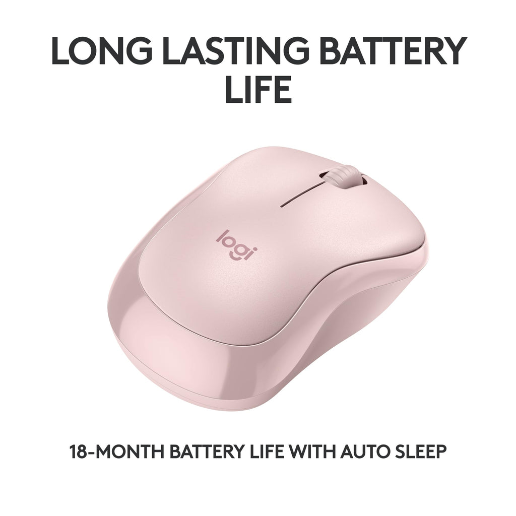 Logitech M185 Wireless Mouse, 2.4GHz with USB Mini Receiver, 12-Month Battery Life, 1000 DPI Optical Tracking, Ambidextrous PC/Mac/Laptop - Swift Grey
