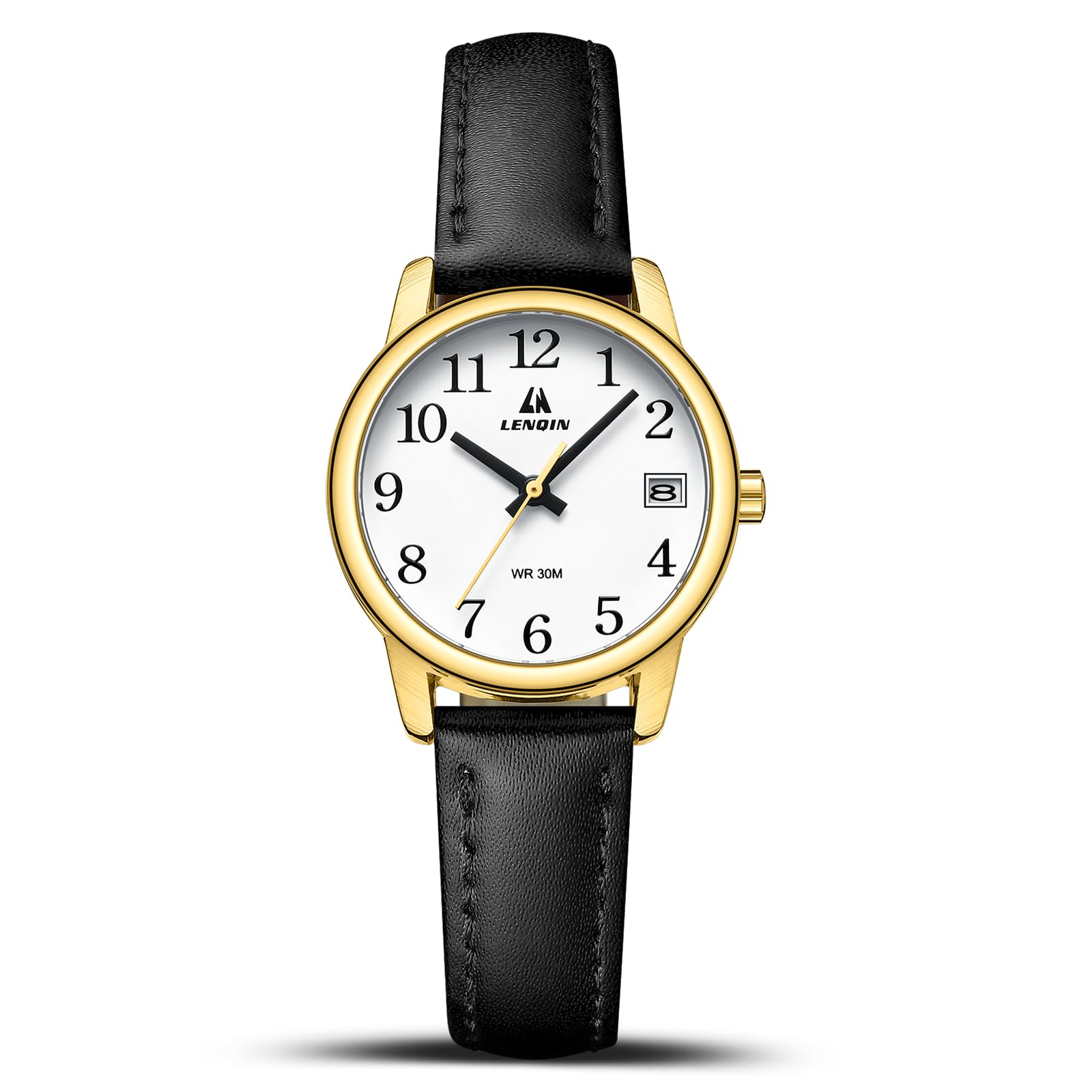 LN LENQIN Ladies Watches Analog Quartz Watch for Women Waterproof Women's Wrist Watches Easy Reader Womens Watch with Leather Strap