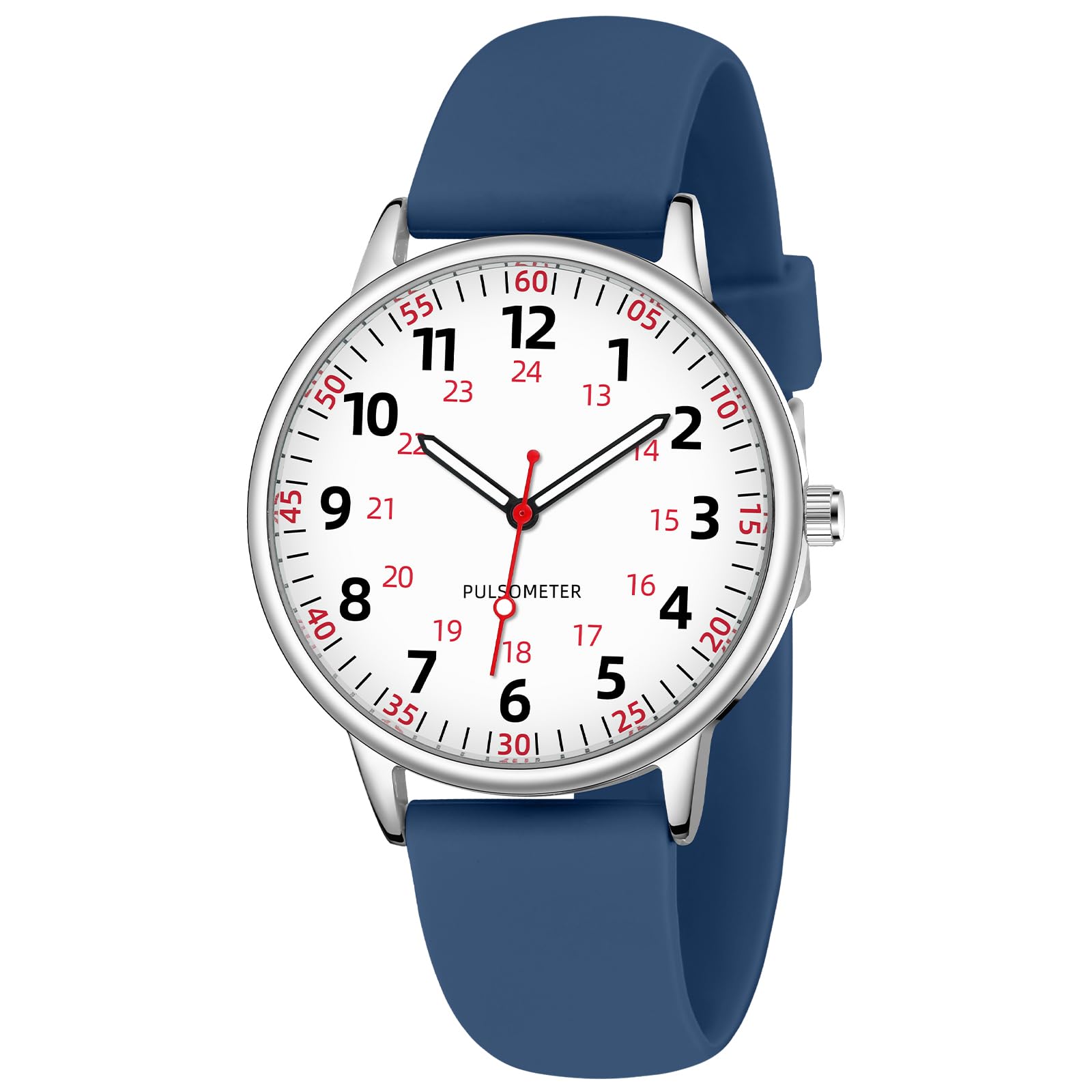 TWOPTION Nurse Watch for Women Waterproof Analog Silicone Watch with Second Hand Nursing Watch
