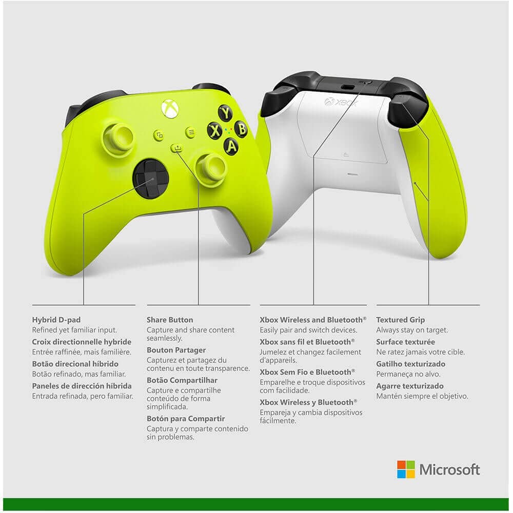 Xbox Wireless Gaming Controller | Shock Blue | Console, PC, & Android | Textured Grip | Wireless, Bluetooth, USB-C Connectivity