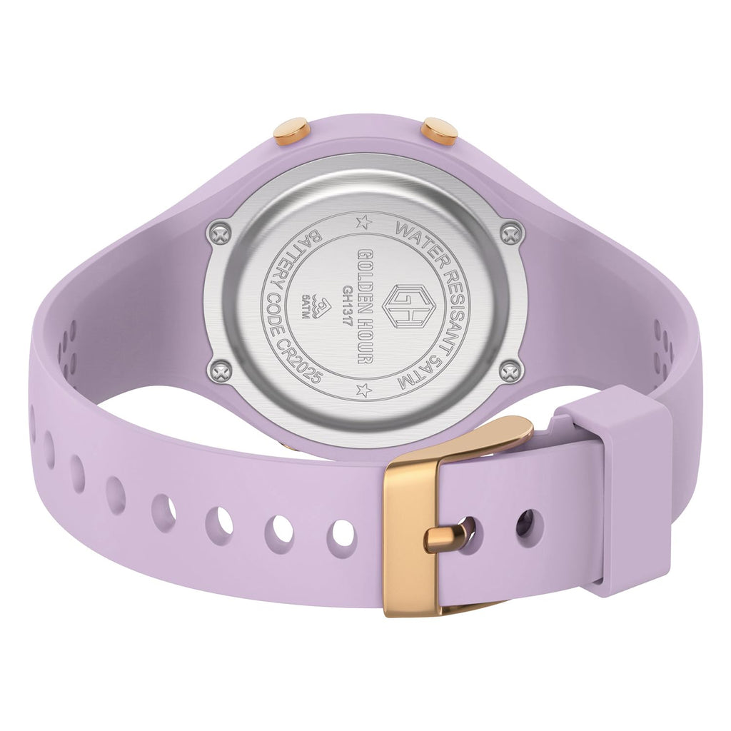 GOLDEN HOUR Waterproof Sport Women's Digital Chronograph Silicone Strap Watch