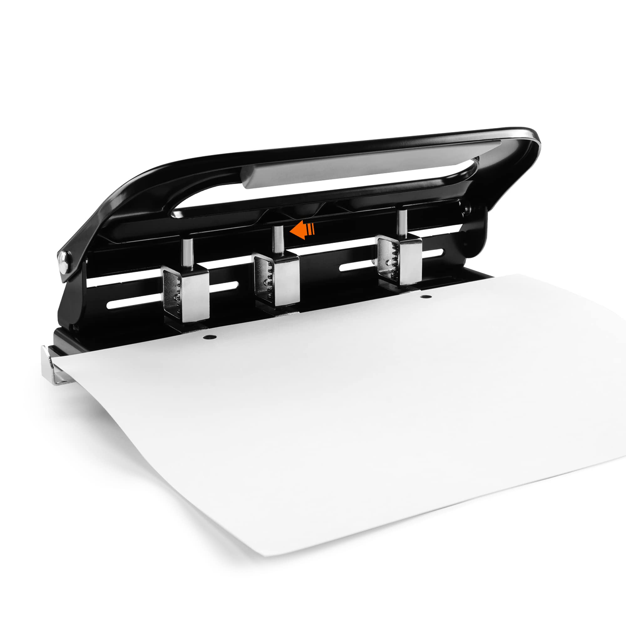 Amazon Basics 3 Hole Punch, 10 Sheet Capacity, Black, Easy-Clean Tray