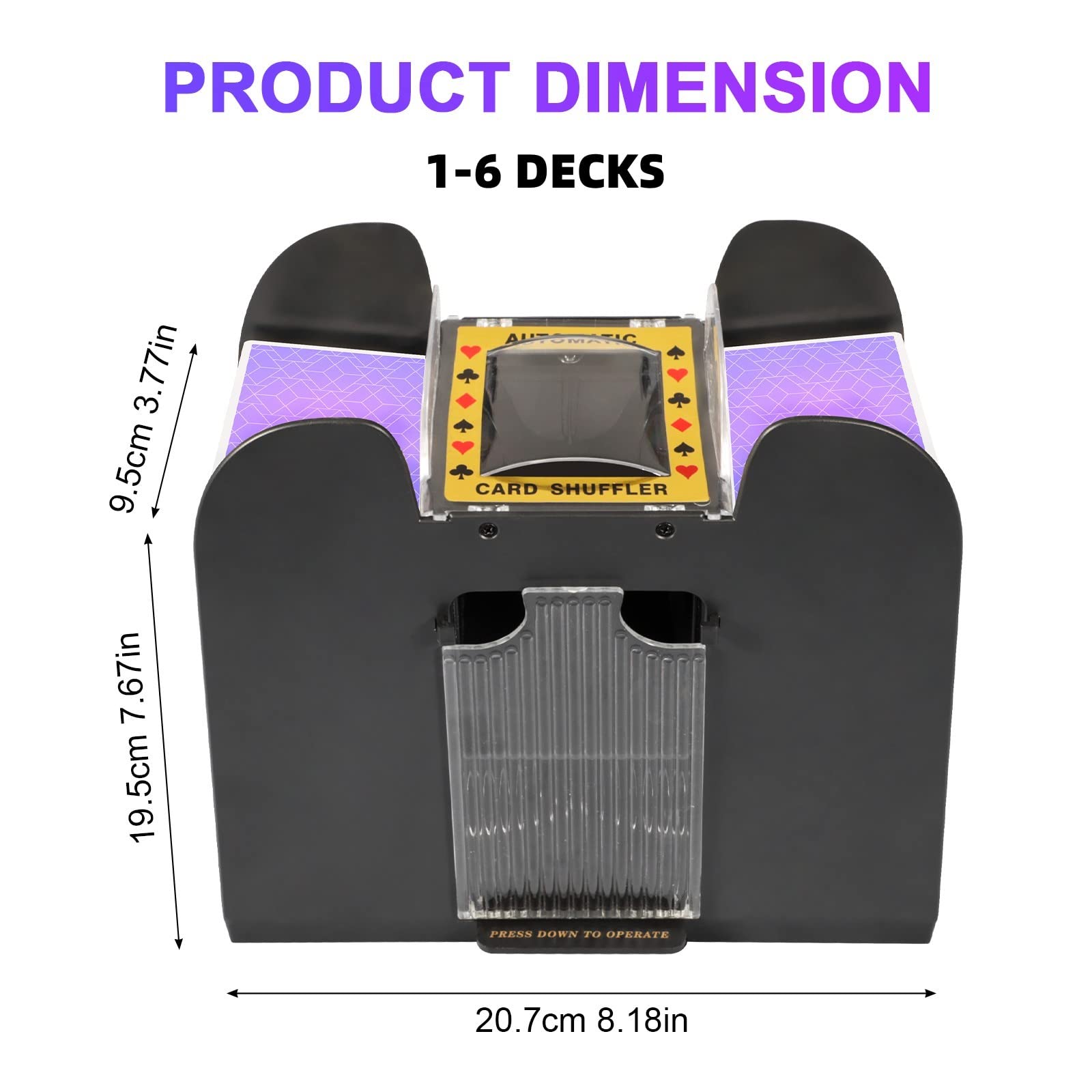 FEIERYA Automatic Card Shuffler 2 Deck,Battery-Operated Electric UNO Poker Shuffler,Playing Card Shuffler for Home Card Game,Travel