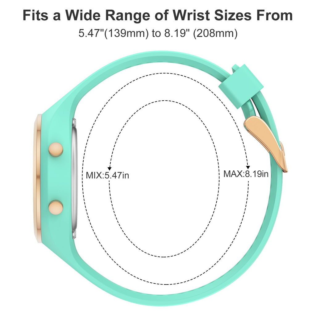 GOLDEN HOUR Waterproof Sport Women's Digital Chronograph Silicone Strap Watch
