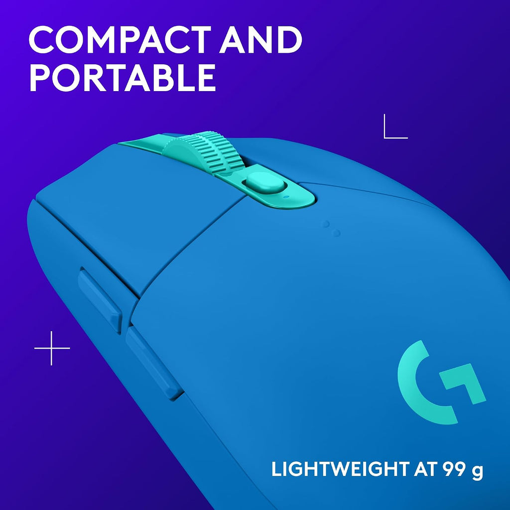 Logitech G305 Lightspeed Wireless Gaming Mouse, Hero Sensor, 12,000 DPI, Lightweight, 6 Programmable Buttons, 250h Battery, On-Board Memory, Compatible with PC, Mac - Black