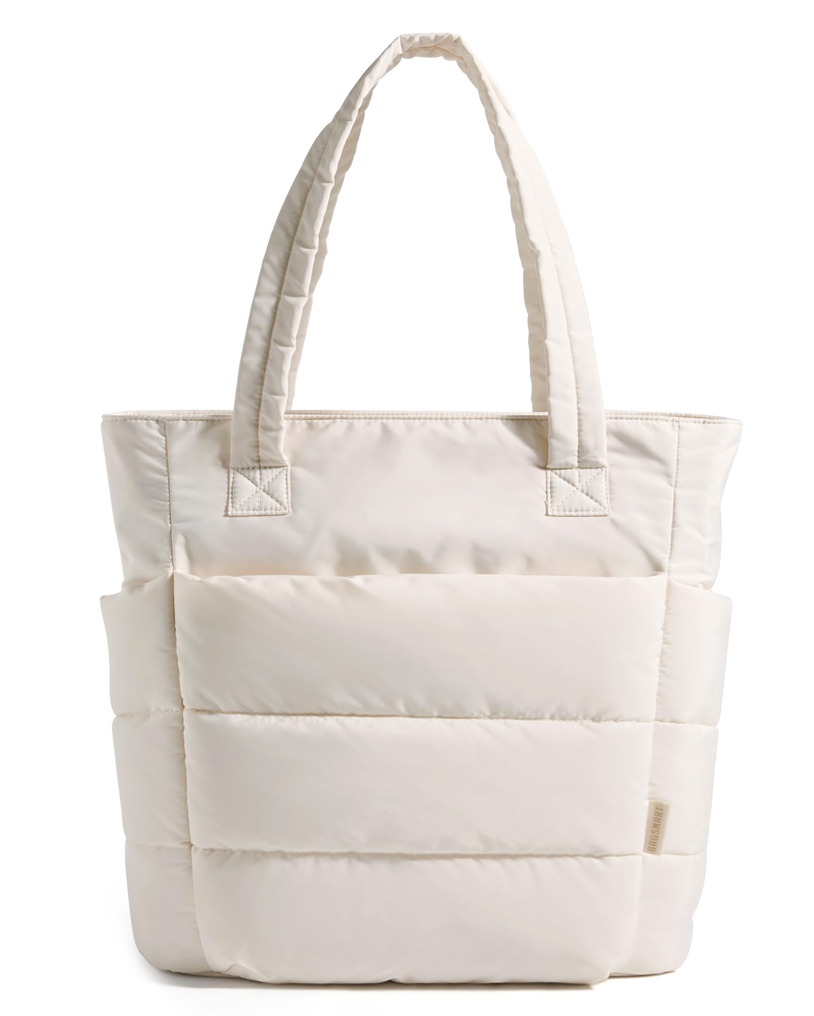 BAGSMART Tote Bag for Women, Lightweight Puffy Tote Bag with Compartments Shoulder Bag Handbag for Travel, Work, Gym | Lightweight, Puffy, Quilted, Work, for Travel