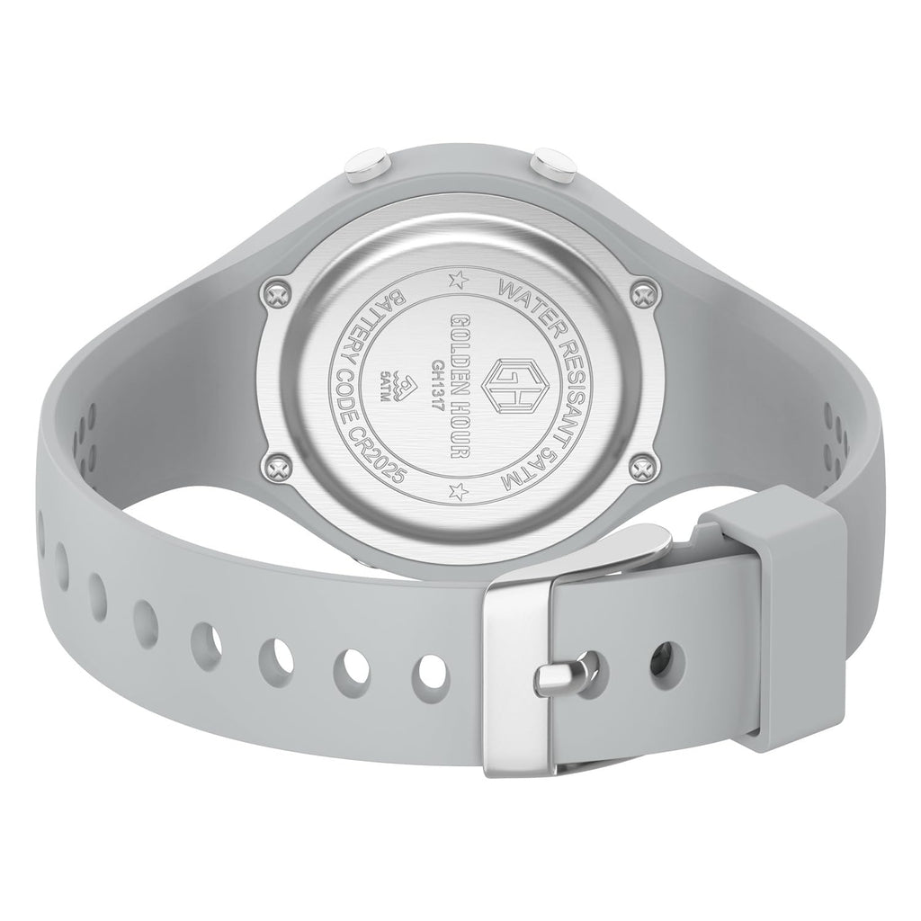 GOLDEN HOUR Waterproof Sport Women's Digital Chronograph Silicone Strap Watch