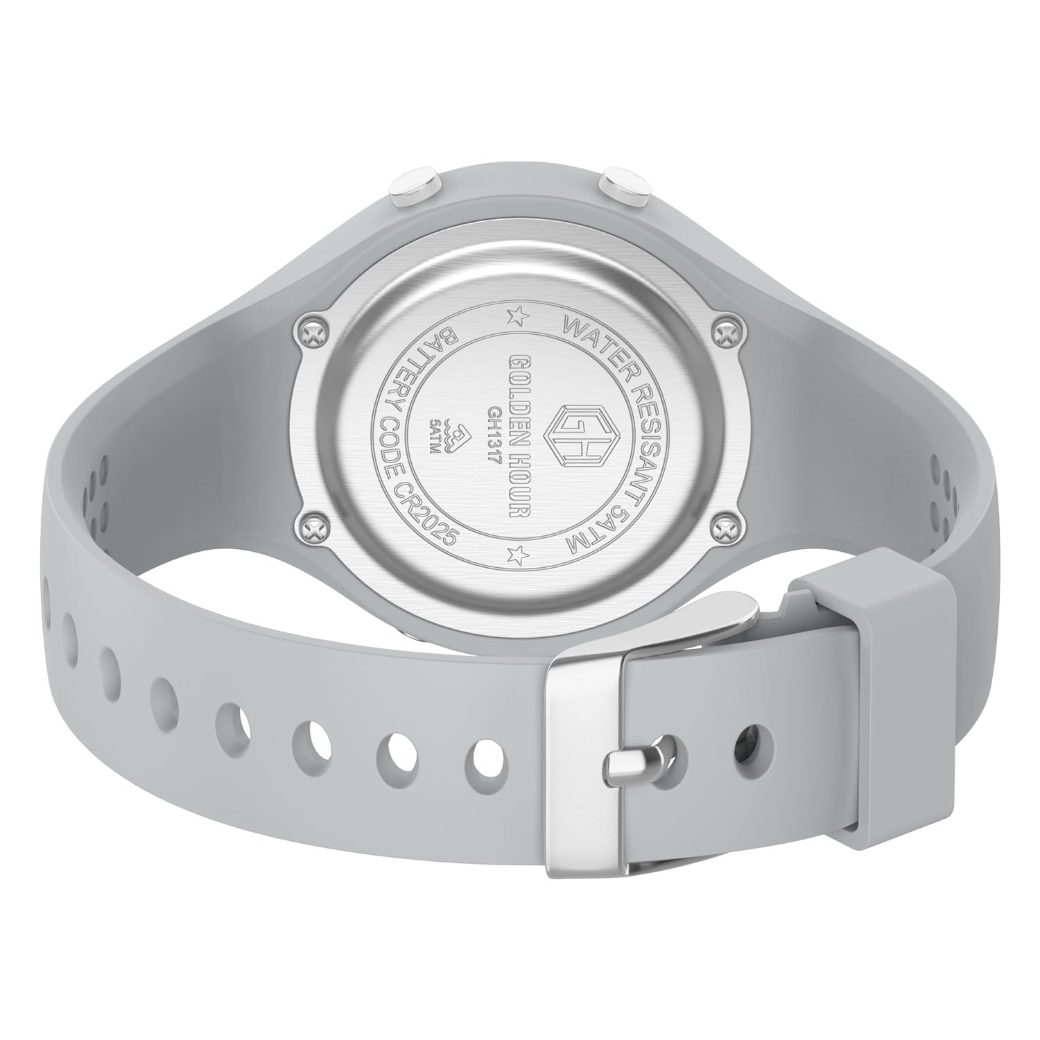 GOLDEN HOUR Waterproof Sport Women's Digital Chronograph Silicone Strap Watch
