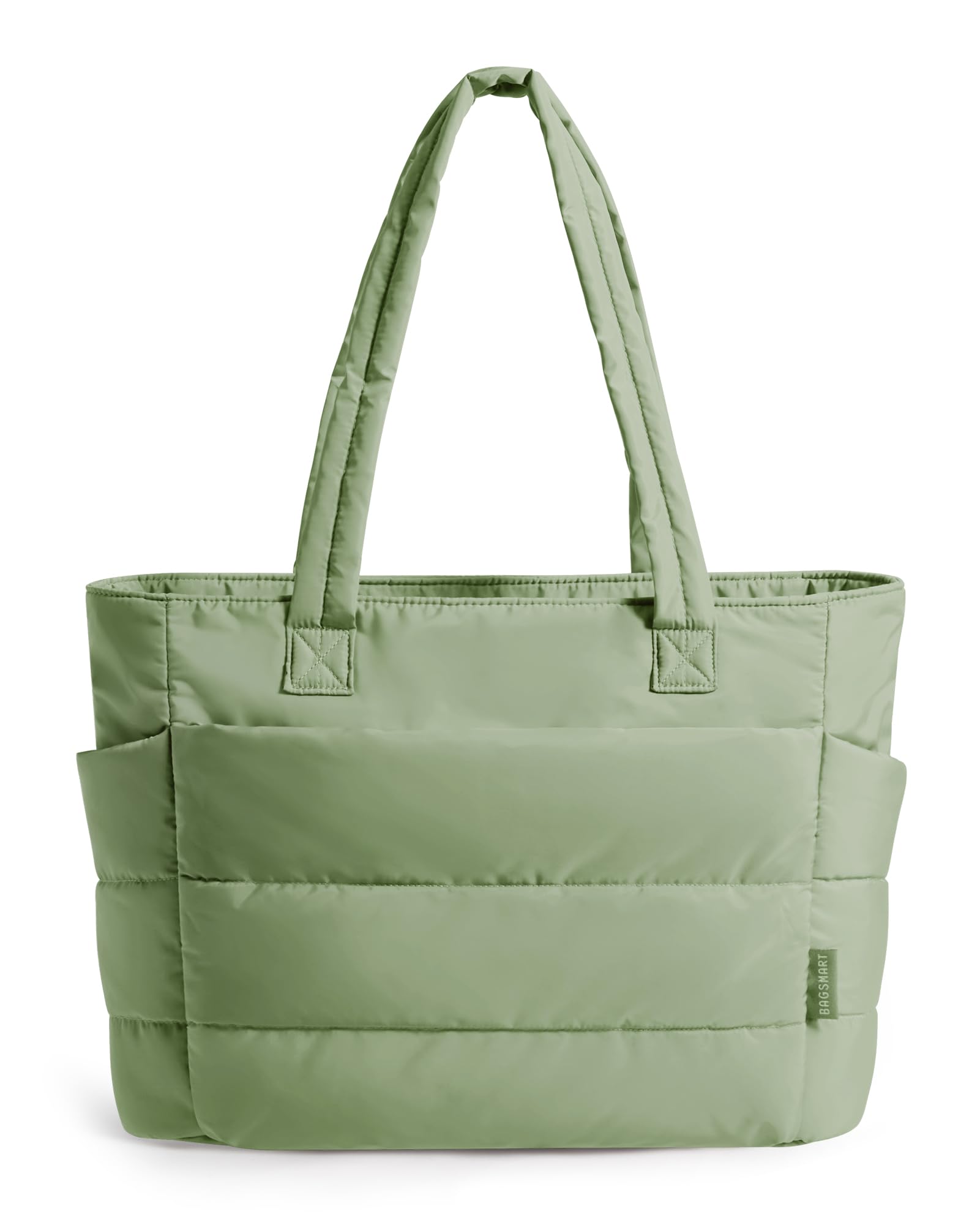 BAGSMART Tote Bag for Women, Lightweight Puffy Tote Bag with Compartments Shoulder Bag Handbag for Travel, Work, Gym | Lightweight, Puffy, Quilted, Work, for Travel