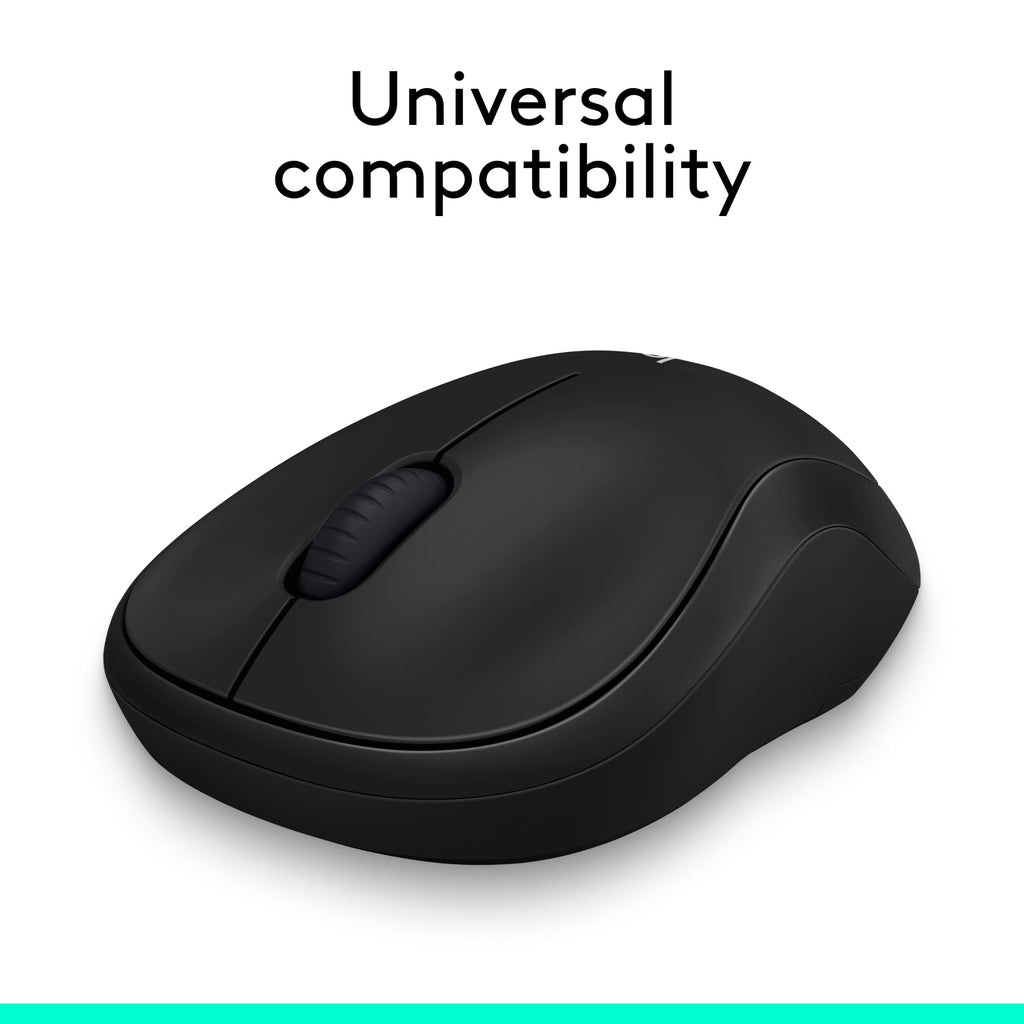 Logitech M185 Wireless Mouse, 2.4GHz with USB Mini Receiver, 12-Month Battery Life, 1000 DPI Optical Tracking, Ambidextrous PC/Mac/Laptop - Swift Grey