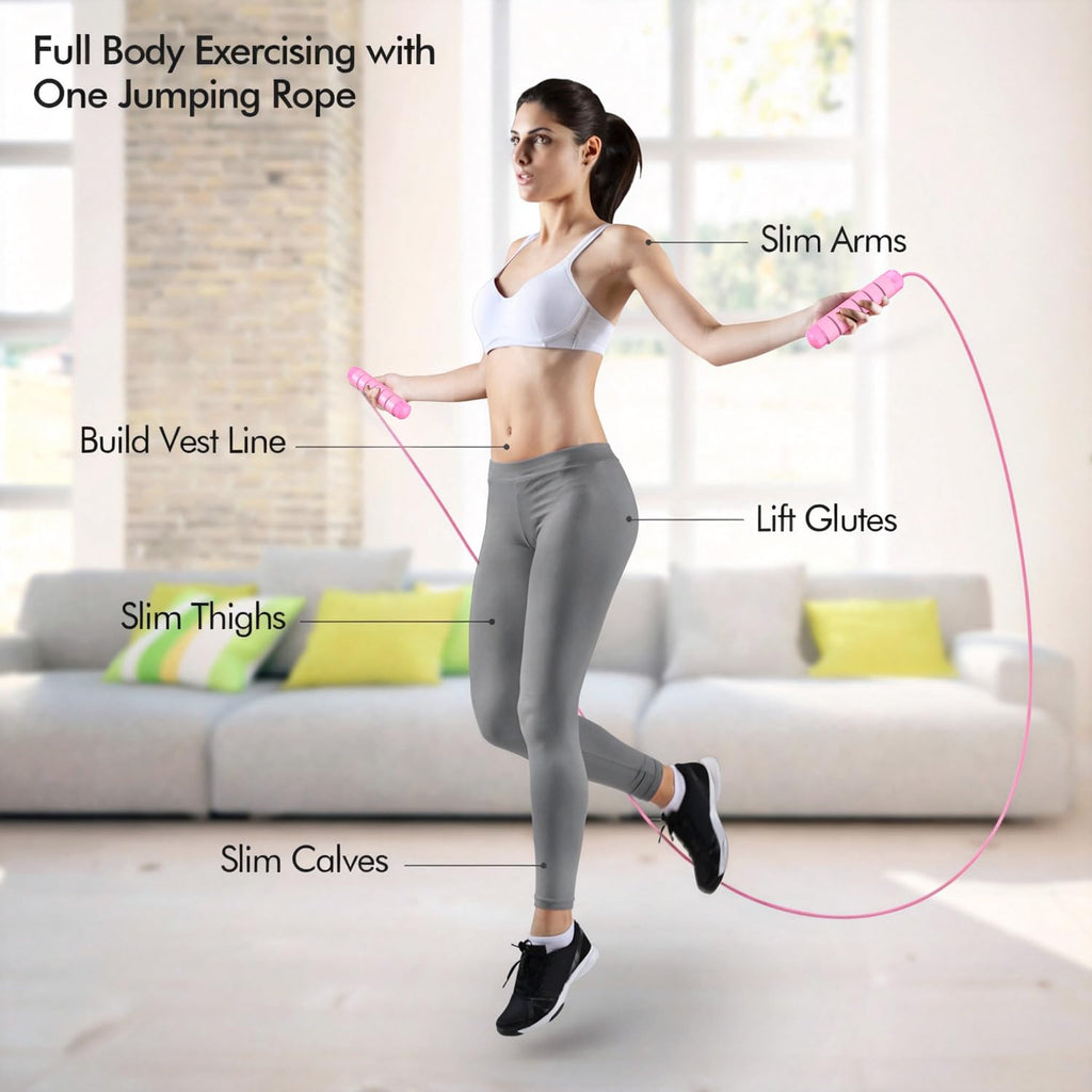 Jump Rope, Tangle-Free Rapid Speed Jumping Rope Cable with Ball Bearings for Women, Men, and Kids, Adjustable Steel Jump Rope with Foam Handles for Home Gym Exercise Fitness Workout Equipment & Slim Body