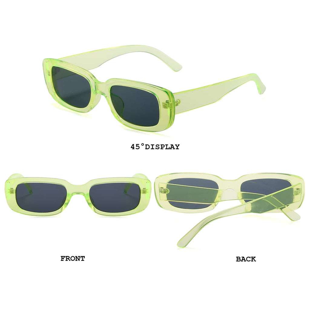 BUTABY Rectangle Sunglasses for Women Retro Driving Glasses 90’s Vintage Fashion Narrow Square Frame UV400 Protection