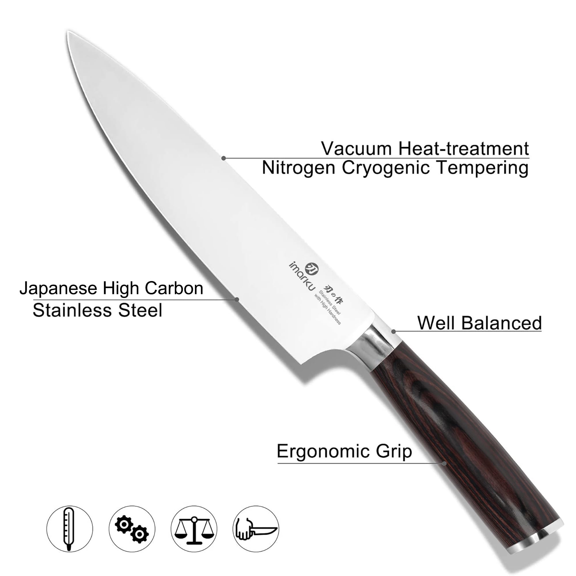 imarku Chef Knife 7 Inch Kitchen Knife Ultra Sharp Santoku Knife - High Carbon Japanese Chefs Knife, Kitchen Gadgets 2025, Apartment Essentials, Birthday Gifts for Him Her, Best Gifts for Women Men