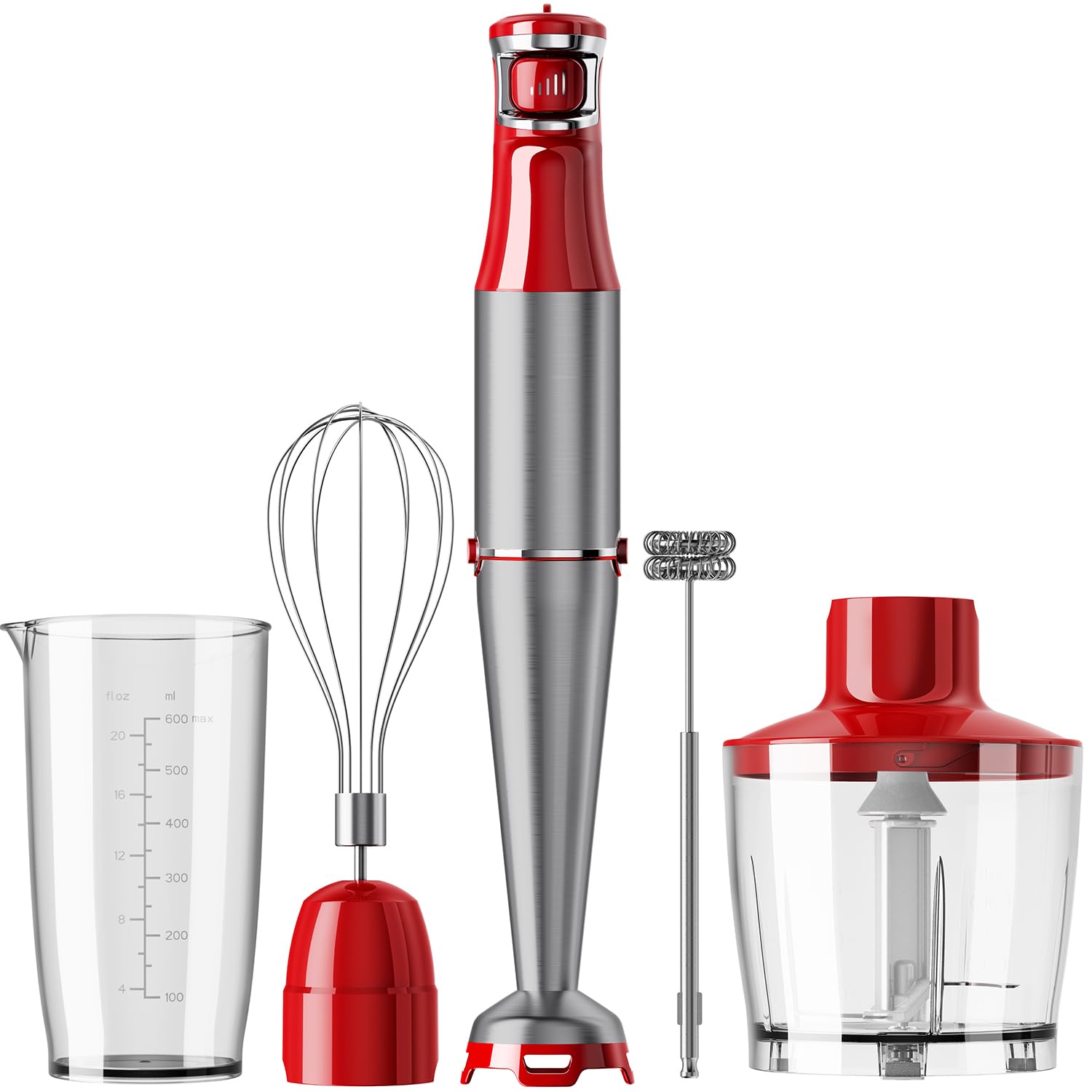 Turelar Immersion Blender Handheld Corded Hand Blenders Set 1100W, Trigger Variable Speed 5 in 1 Stick Emulsifier with Chopper, Whisk and Frother for Soup, Baby Food and Smoothies,Black