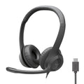 Logitech H390 Wired Headset for PC/Laptop, Stereo Headphones with Noise Cancelling Microphone, USB-A, in-Line Controls, Works with Chromebook - Black