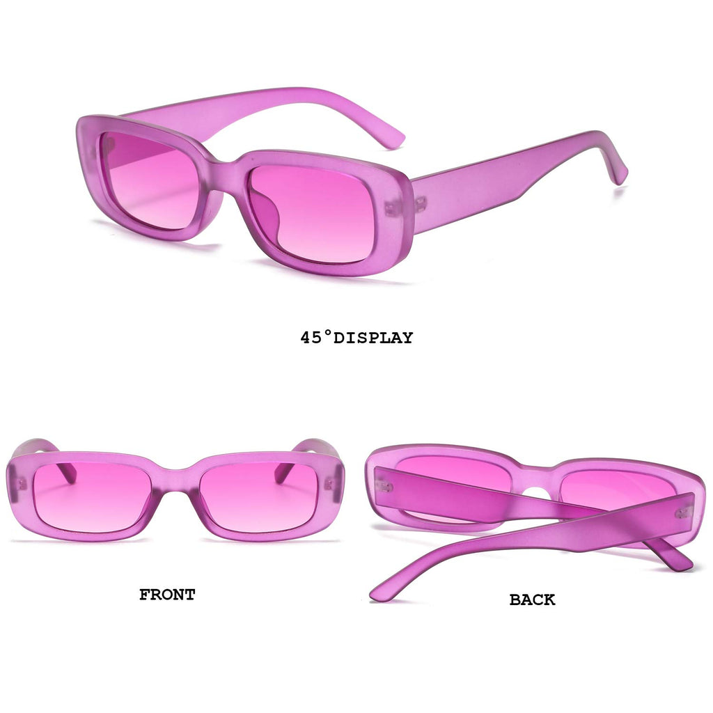 BUTABY Rectangle Sunglasses for Women Retro Driving Glasses 90’s Vintage Fashion Narrow Square Frame UV400 Protection