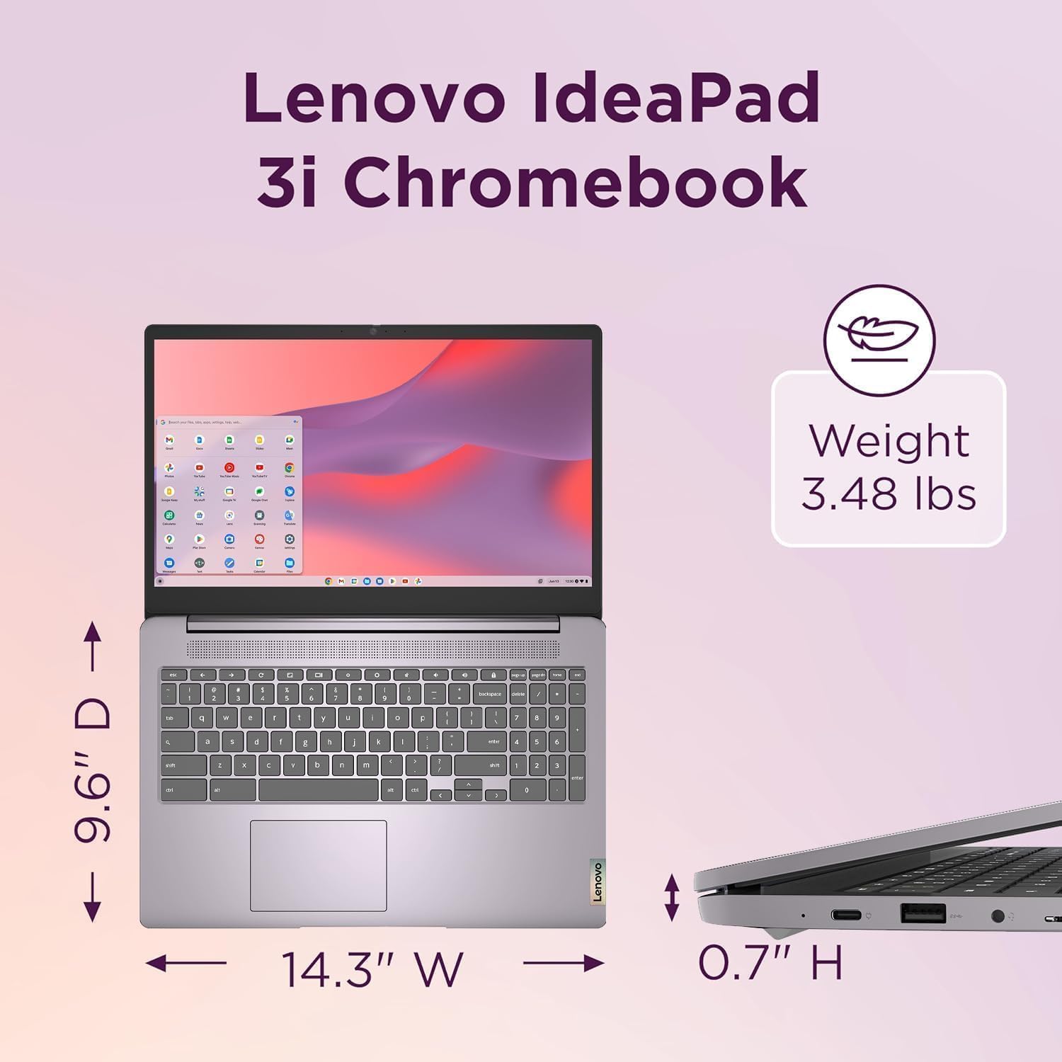 Lenovo IdeaPad 3i Chromebook, 15.6” FHD Display, Intel Celeron N4500, 8GB RAM, 64GB eMMC, 1920x1080 px, 720p Camera, Chrome OS, Abyss Blue