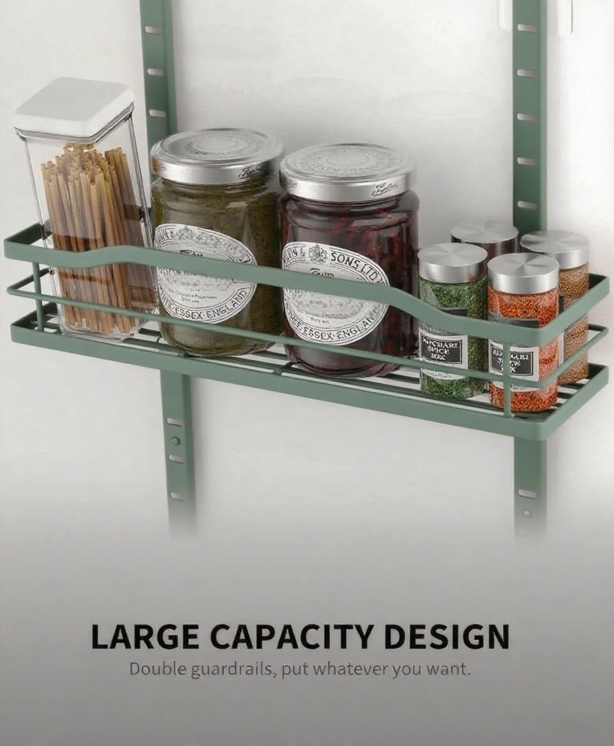 Moforoco White 9-Tier Over The Door Pantry Organizer, Pantry Organization And Storage, Metal Hanging Spice Rack Shelves Door, Home & Kitchen Essentials, Laundry Room Bathroom Organization