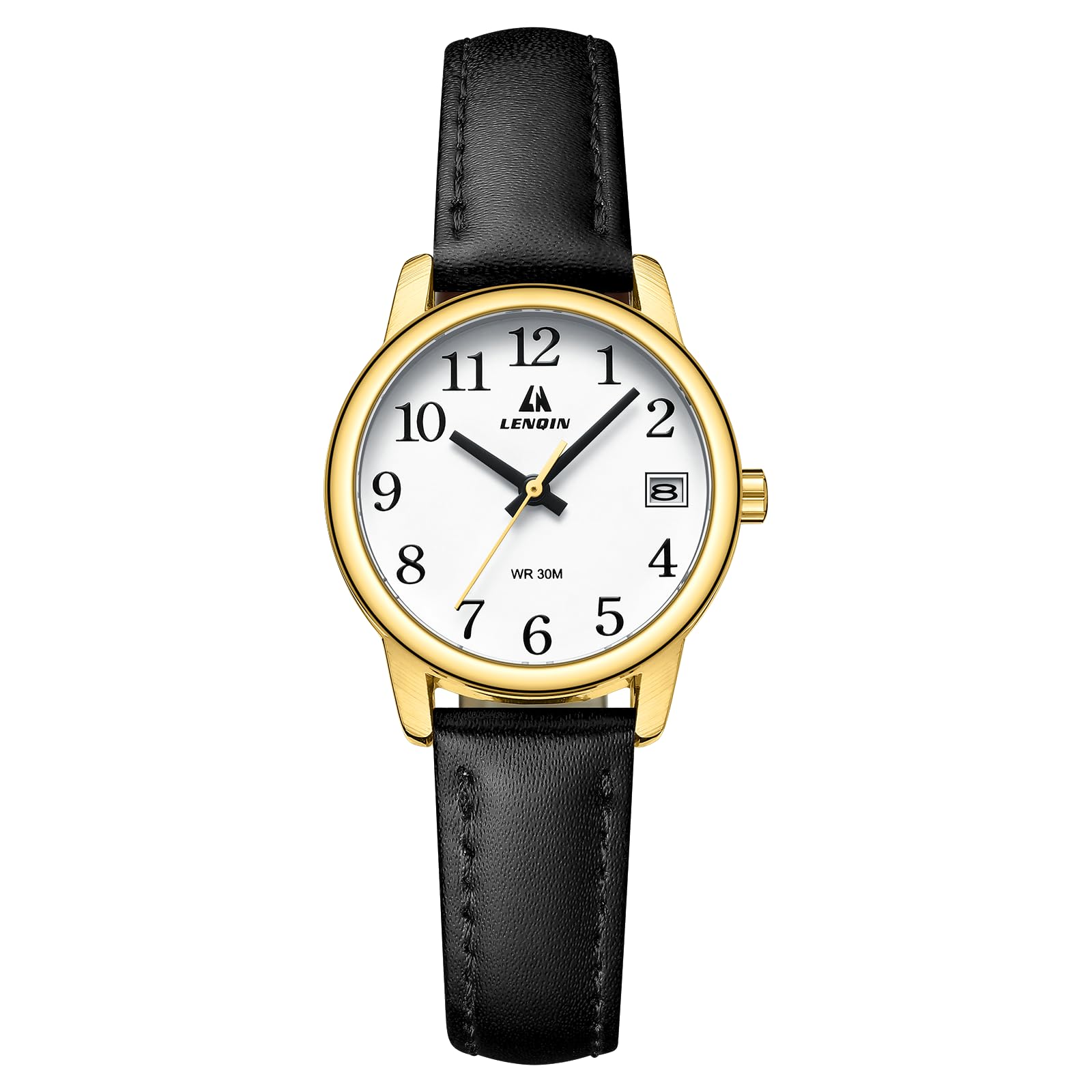 LN LENQIN Ladies Watches Analog Quartz Watch for Women Waterproof Women's Wrist Watches Easy Reader Womens Watch with Leather Strap