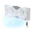 Comfort Zone Twin Window Fan with Reversible Airflow Control, 9 inch, Auto-Locking Expanders, 2 Speed Fan, Dual Fan, Exhaust, Airflow 9.84 ft/sec, Ideal for Home, Kitchen, Bedroom & Office, CZ319WT
