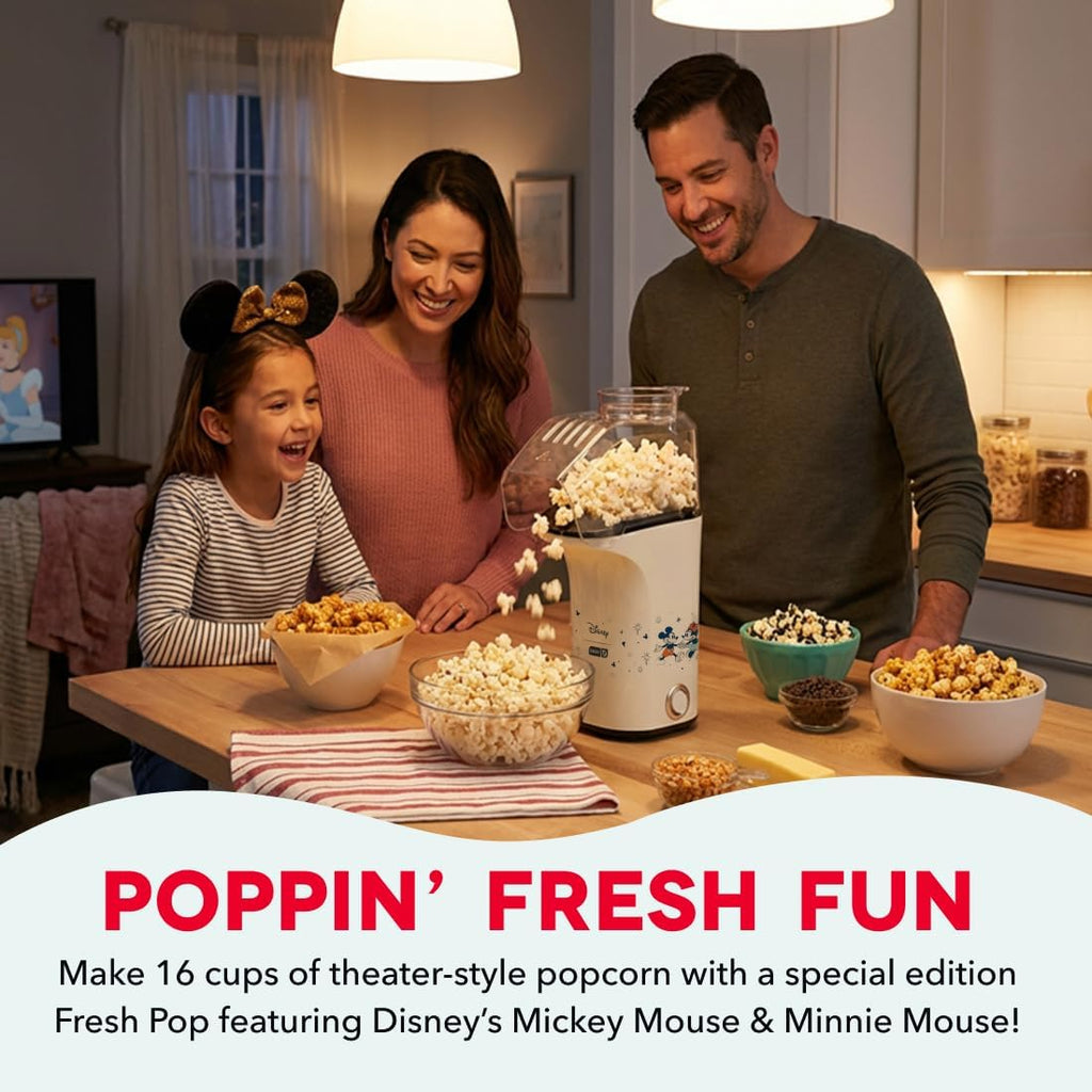 DASH Fresh Pop Popcorn Maker - Oil-Free, Air Popcorn Popper - With Measuring Cup & Recipe Guide - Perfect for Movie Nights - 16 Cups, Aqua