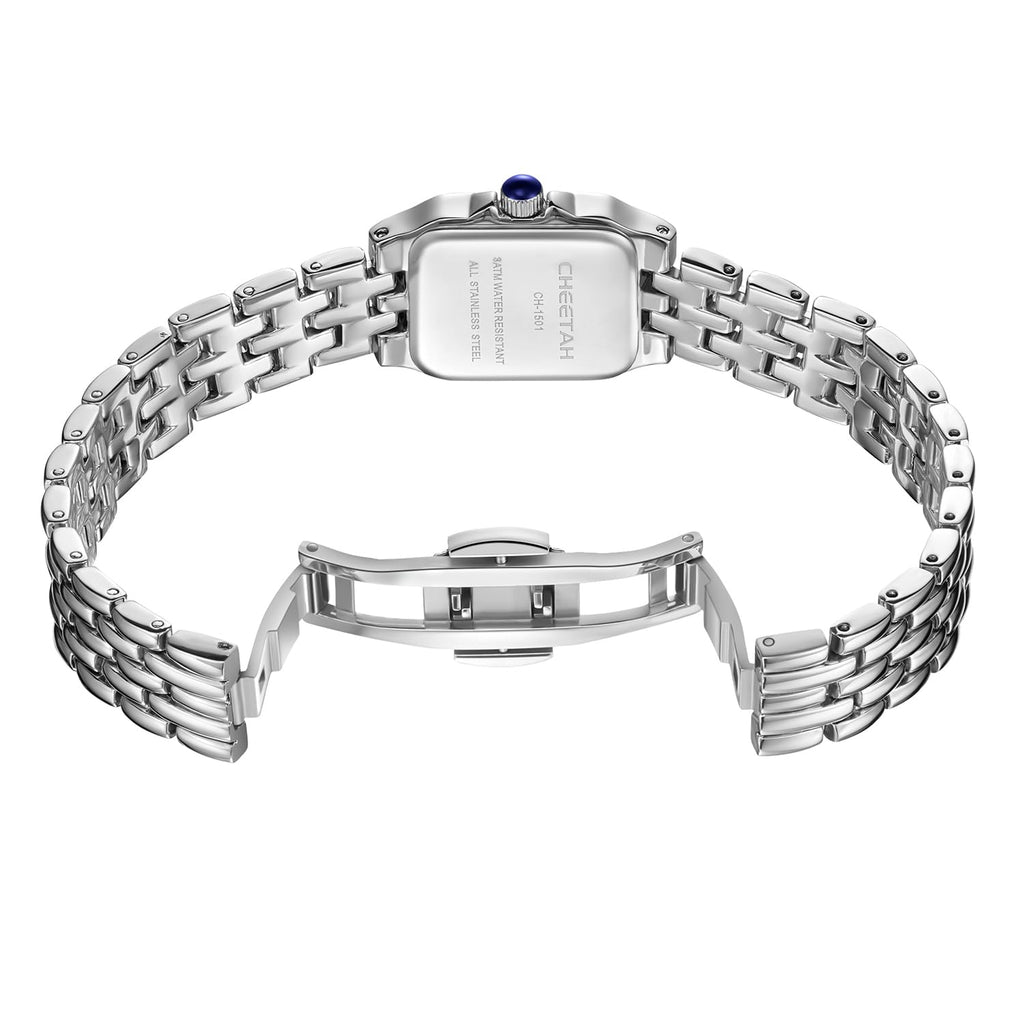 CHEETAH Gold Watches for Women with Small Vintage Bracelet, Rectangular Case Roman Dial