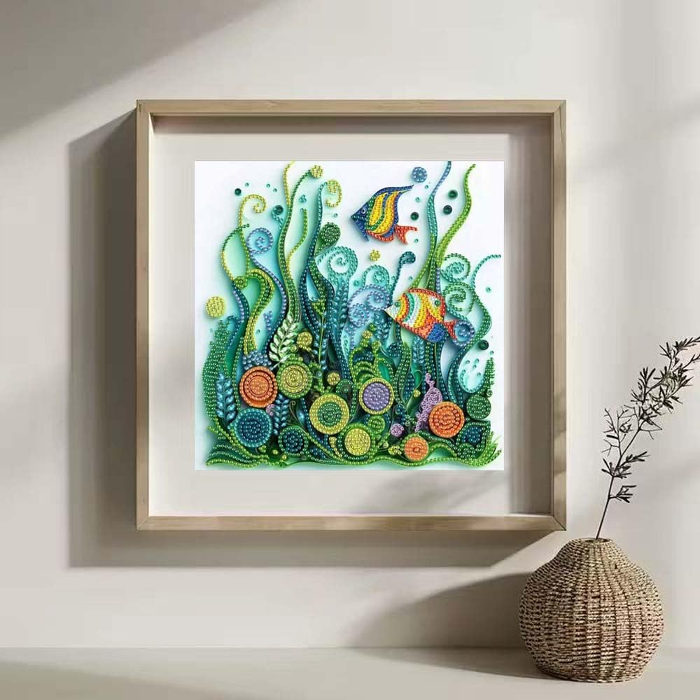 ZQEATRY Sea Turtle Animal Special Shape Diamond Art Kits for Adults,5D Diamond Painting Kits for Beginner,DIY Diamond Crystal Rhinestones Painting Kits for Home Wall Decor Gift 11.8 X 11.8inch