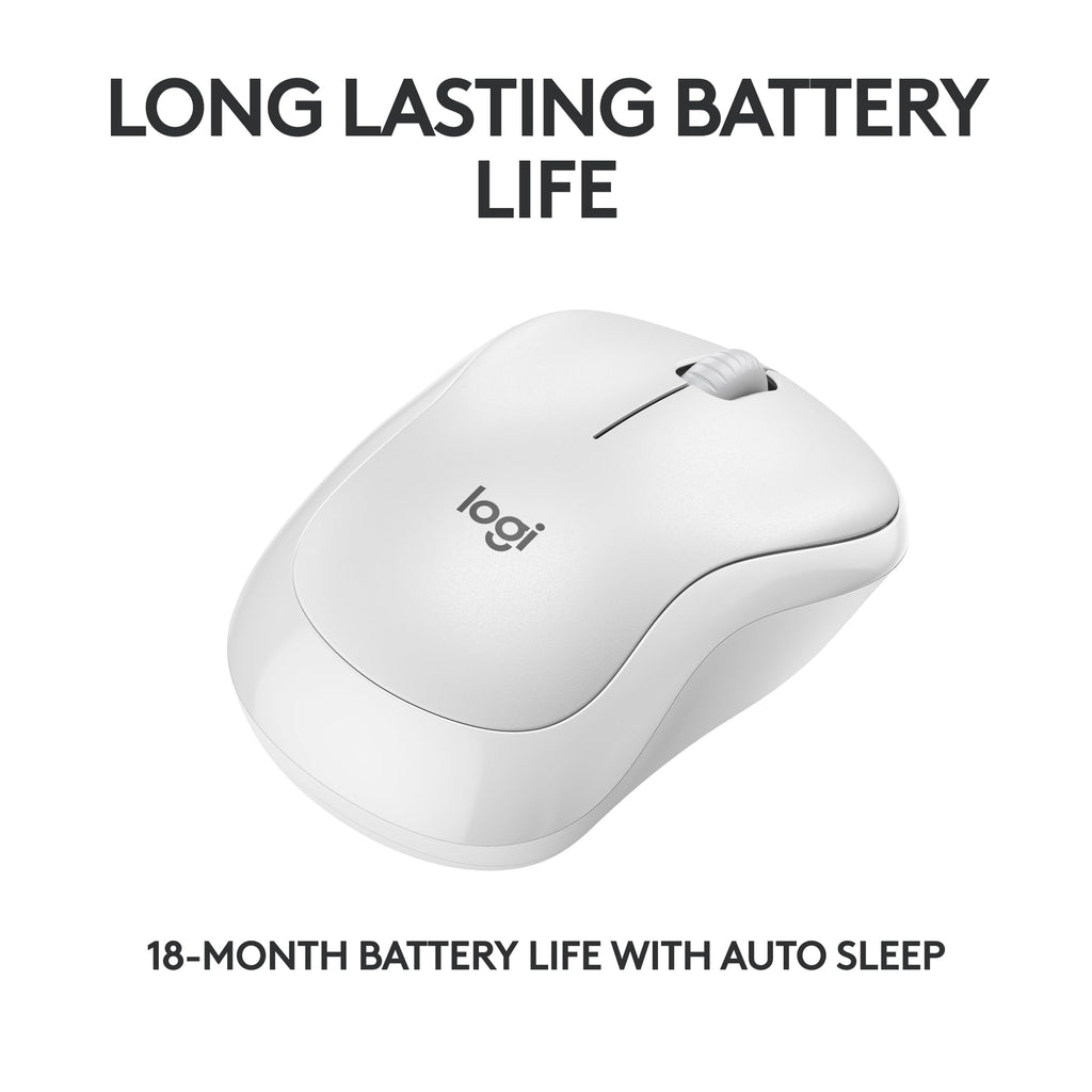 Logitech M185 Wireless Mouse, 2.4GHz with USB Mini Receiver, 12-Month Battery Life, 1000 DPI Optical Tracking, Ambidextrous PC/Mac/Laptop - Swift Grey