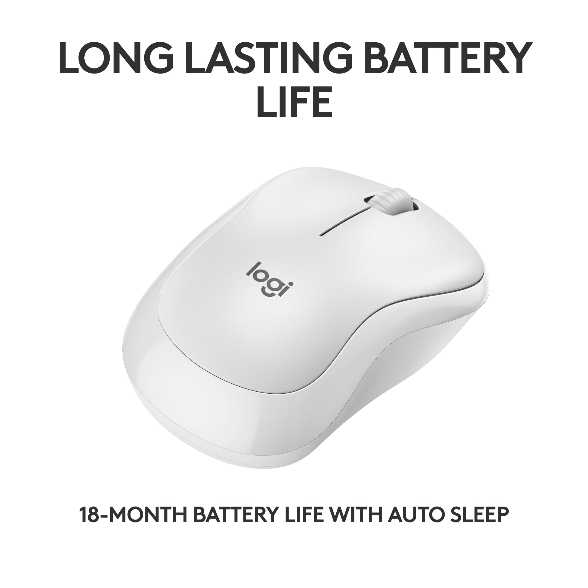 Logitech M185 Wireless Mouse, 2.4GHz with USB Mini Receiver, 12-Month Battery Life, 1000 DPI Optical Tracking, Ambidextrous PC/Mac/Laptop - Swift Grey