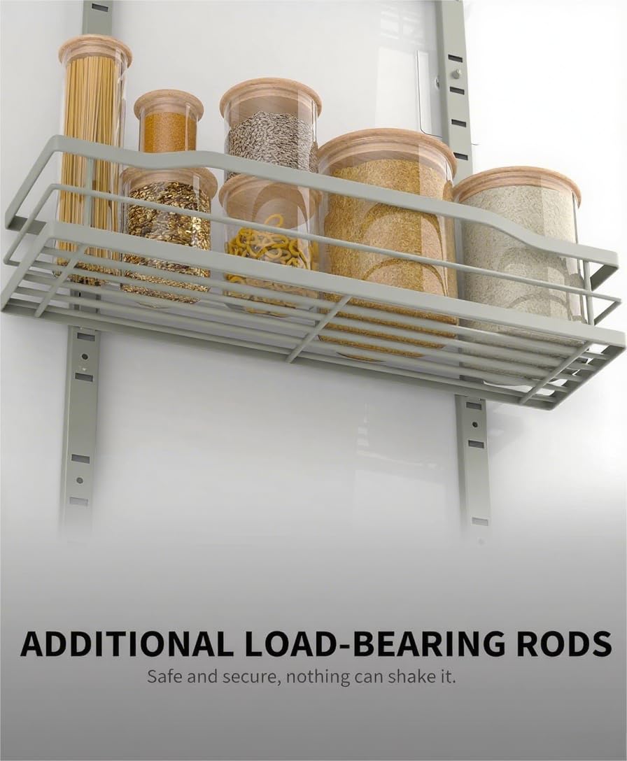 Moforoco White 9-Tier Over The Door Pantry Organizer, Pantry Organization And Storage, Metal Hanging Spice Rack Shelves Door, Home & Kitchen Essentials, Laundry Room Bathroom Organization