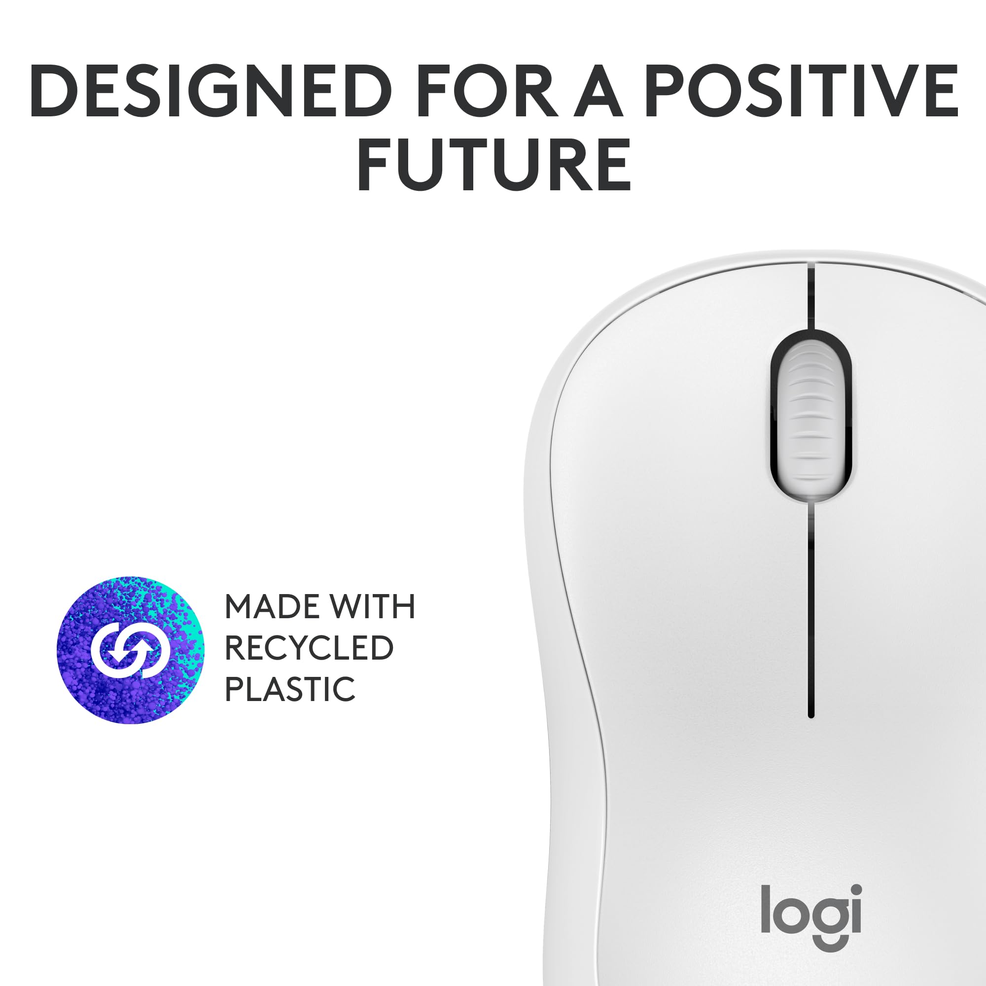 Logitech M185 Wireless Mouse, 2.4GHz with USB Mini Receiver, 12-Month Battery Life, 1000 DPI Optical Tracking, Ambidextrous PC/Mac/Laptop - Swift Grey