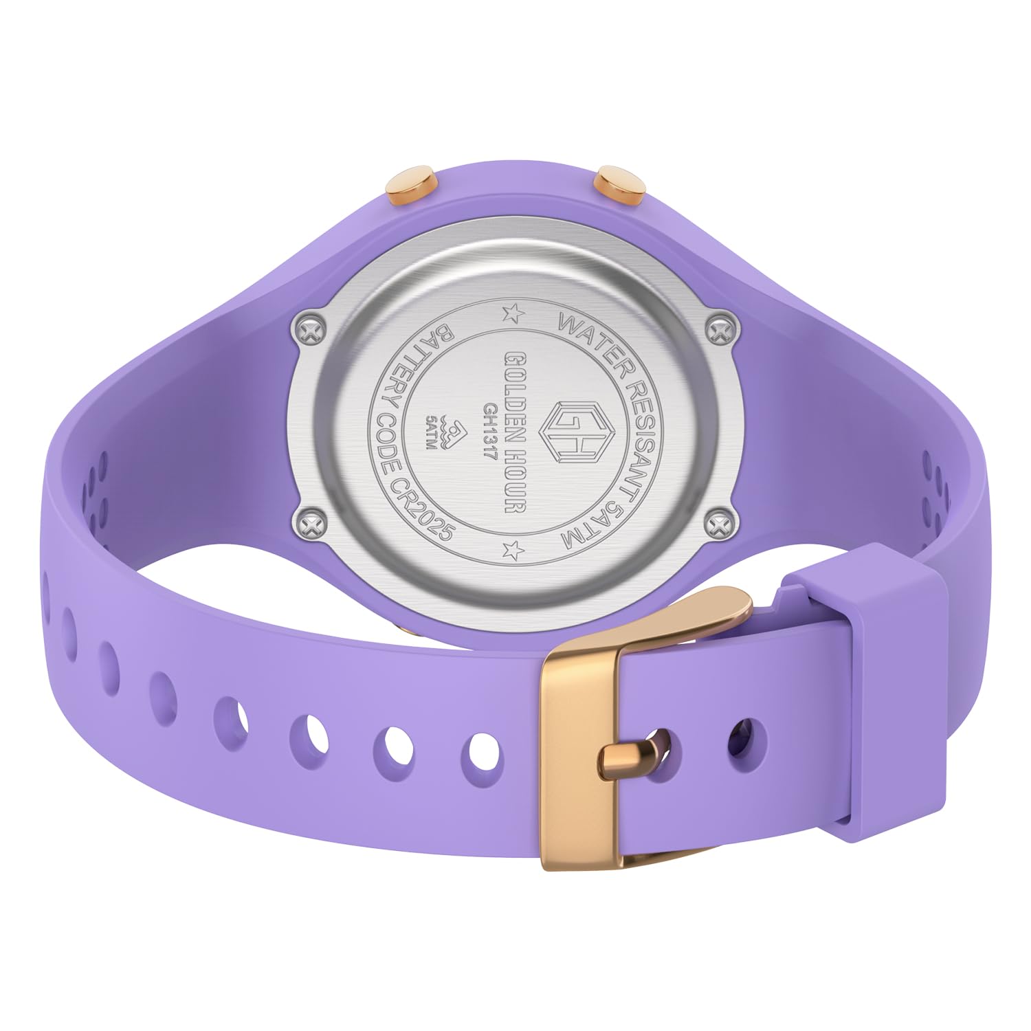 GOLDEN HOUR Waterproof Sport Women's Digital Chronograph Silicone Strap Watch