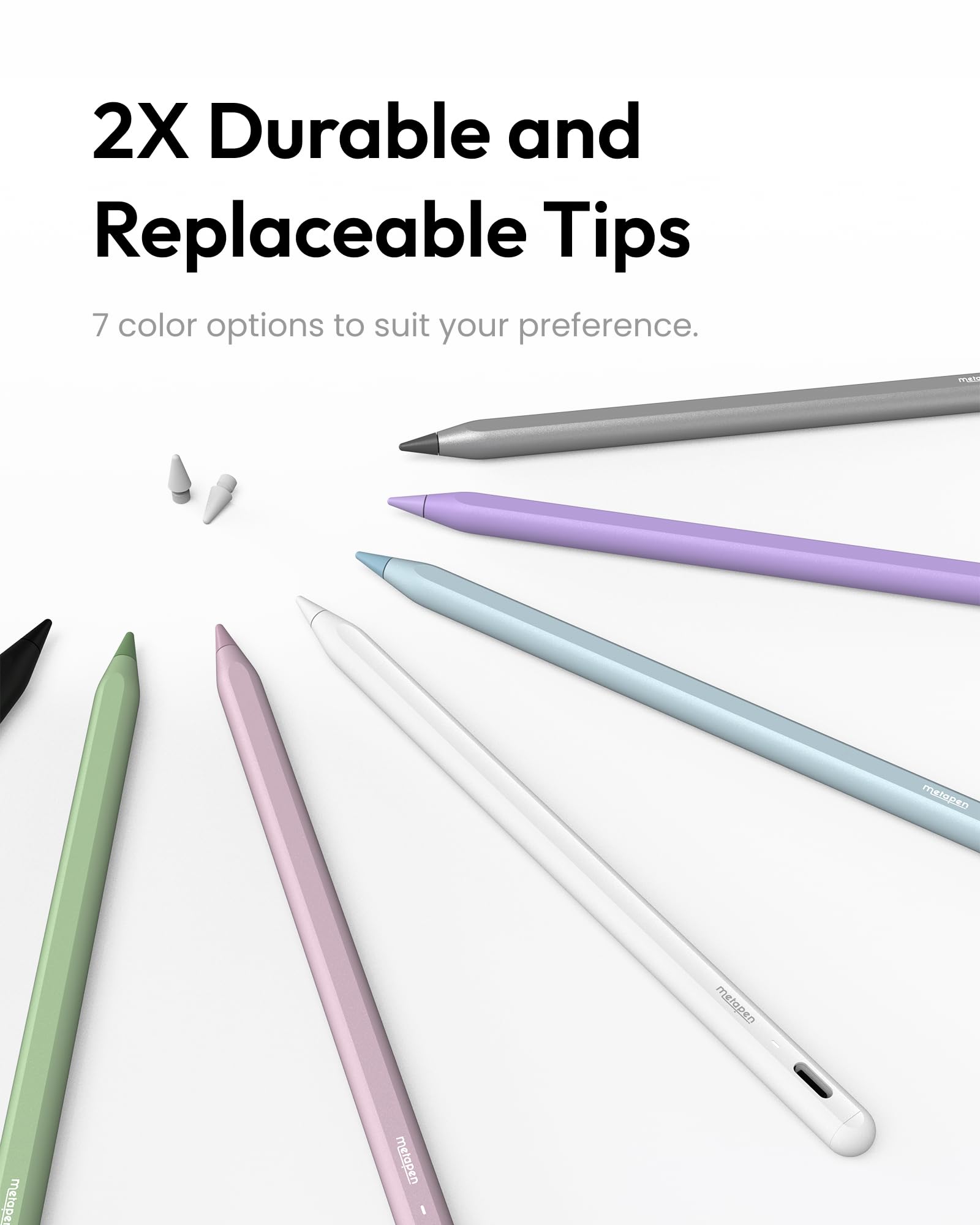Metapen A8 iPad Pencil for Apple iPad 2018-2026, 4Min Fast Charge, Palm Rejection Stylus Pen for iPad 11/10/9/8/7/6th Gen, iPad Accessories for Pro 12.9/11/13-inch M4, Air 3/4/5/M2/M3, Mini 5/6th