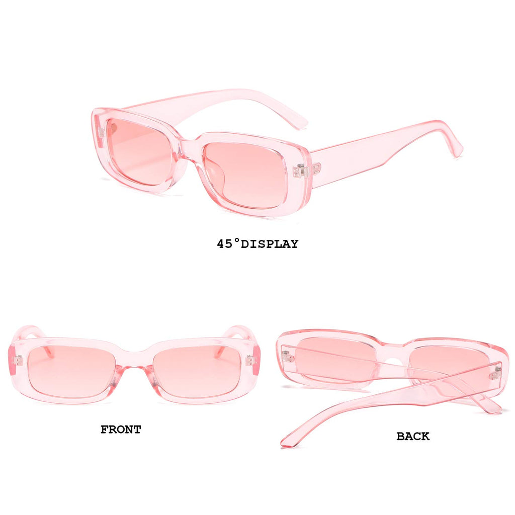 BUTABY Rectangle Sunglasses for Women Retro Driving Glasses 90’s Vintage Fashion Narrow Square Frame UV400 Protection