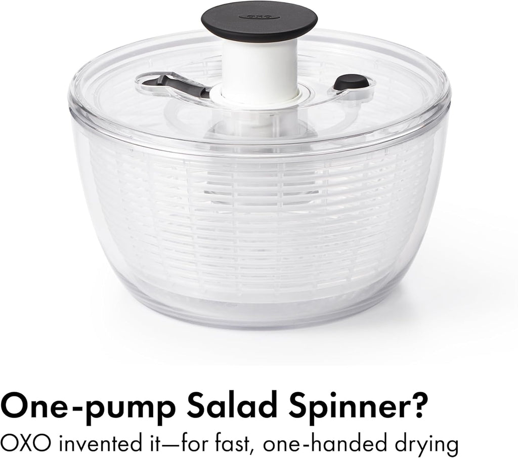 OXO Good Grips Salad Spinner | Lettuce Spinner | Fruit Washer | Fruit Washing Bowl with Strainer | Vegetable Cleaner | Salad Cleaner | Lettuce Washer | 6.22 Quart Capacity