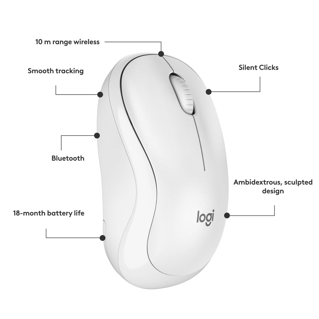 Logitech M185 Wireless Mouse, 2.4GHz with USB Mini Receiver, 12-Month Battery Life, 1000 DPI Optical Tracking, Ambidextrous PC/Mac/Laptop - Swift Grey