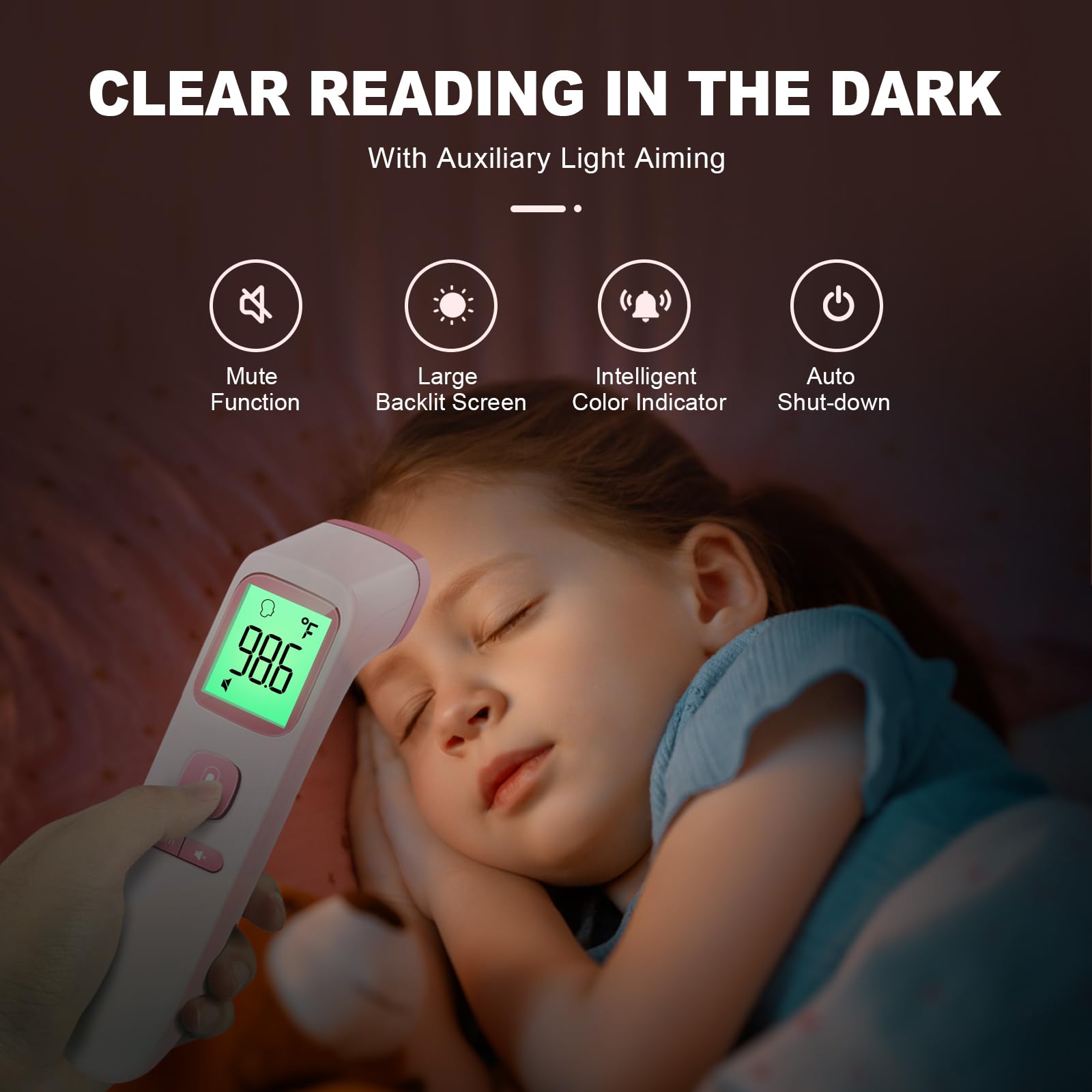 No-Touch Thermometer for Adults and Kids, Accurate Digital Baby Thermometer | 1s Fast Reading, Fever Alarm, Silent Mode, 35-Reading Memory, Forehead & Object Mode, AAA Battery Included, for Home & Clinic