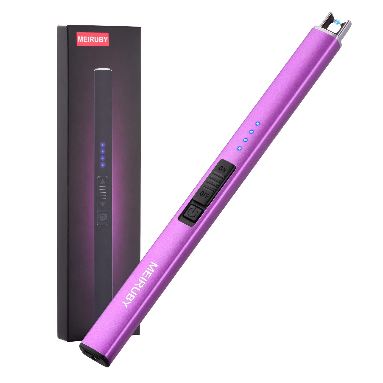 MEIRUBY Lighter Electric Candle Lighter, Birthday for Women Men Mom Wife Sister, Rechargeable USB Arc Lighters for Candle Camping BBQ